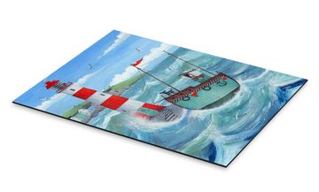 Posterlounge Alu-Dibond-Druck Peter Adderley, Leuchtturm, Badezimmer Maritim Illustration
