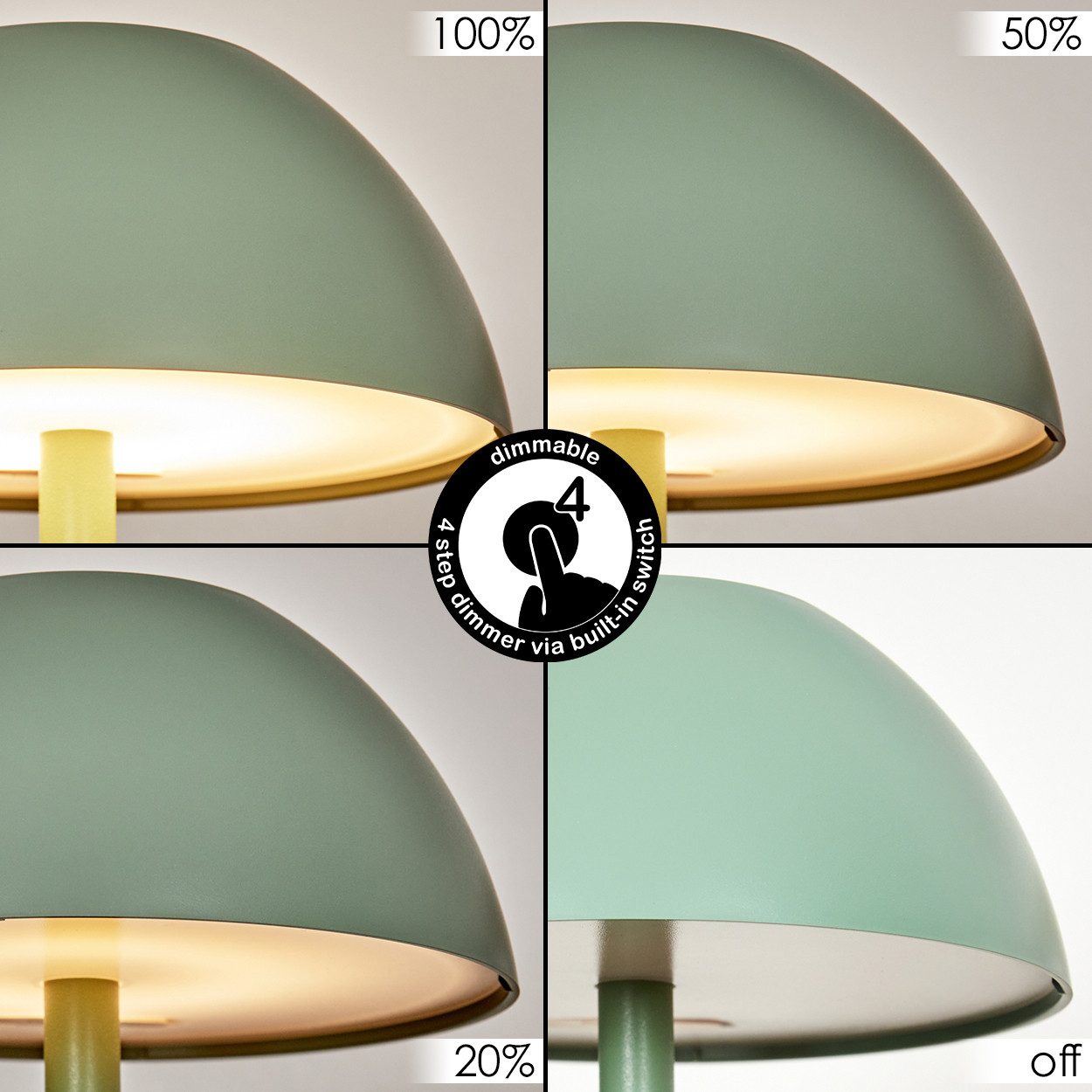 hofstein Tischleuchte Tischlampe aus Metall/Kunststoff in Grün/Weiß, dimmba günstig online kaufen