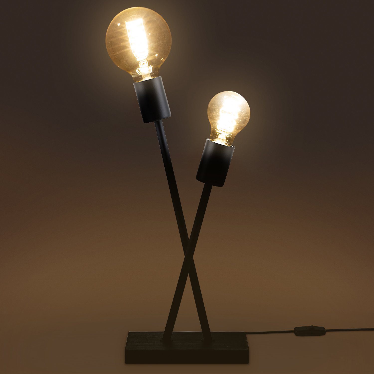 Home Wohnzimmer LED Leuchtmittel, Industrial Design E27 IKS, Stehlampe Vintage ohne Lampe Tischleuchte Retro Paco