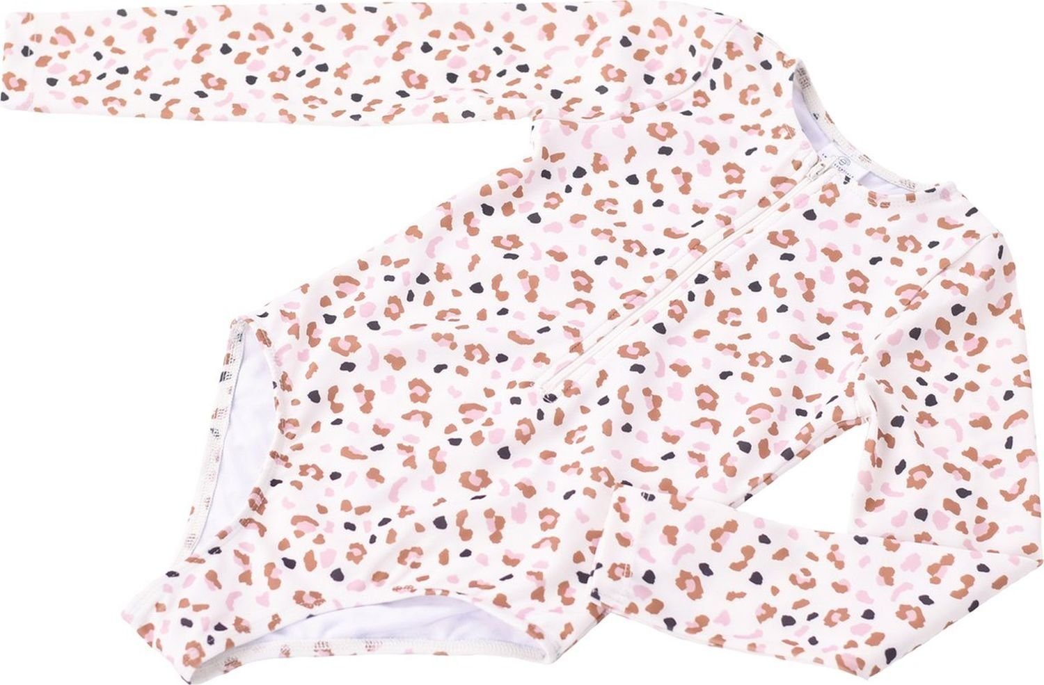 Swim Essentials Badeanzug Swim Essentials Langarm-UV-Badeanzug, für Mädchen weiß/khaki Leoparden
