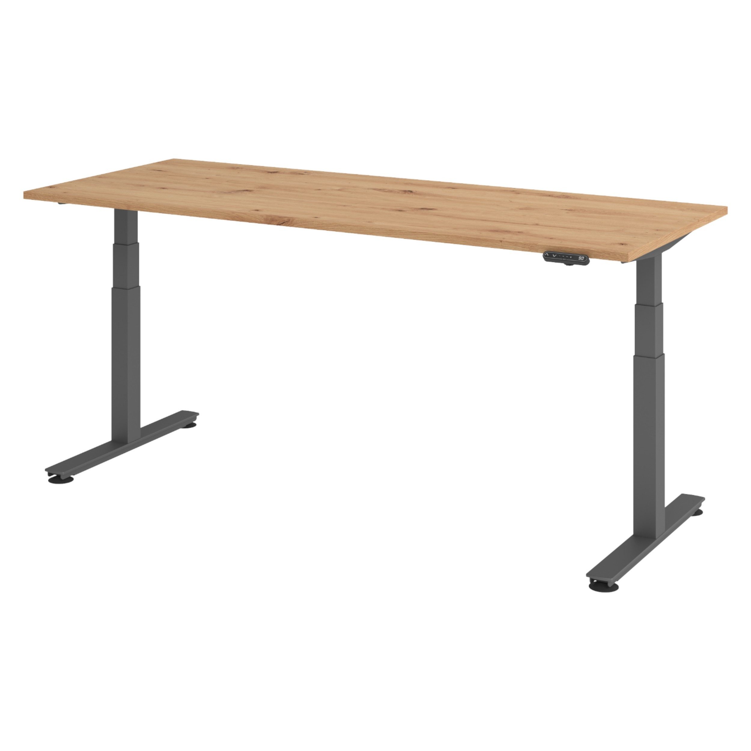 bümö Schreibtisch bümö XDSM Serie, Rechteck: 200 x 80 cm - Dekor: Asteiche