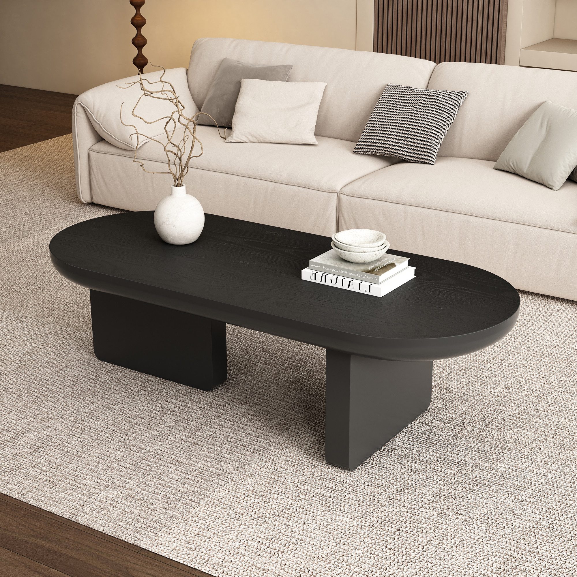 REDOM Couchtisch mit ovaler Tischplatte (Sofatisch, Beistelltisch,Kaffeetisch, 1-St., Ovaler Freizeittisch), mit Sprühfarbe besprühen