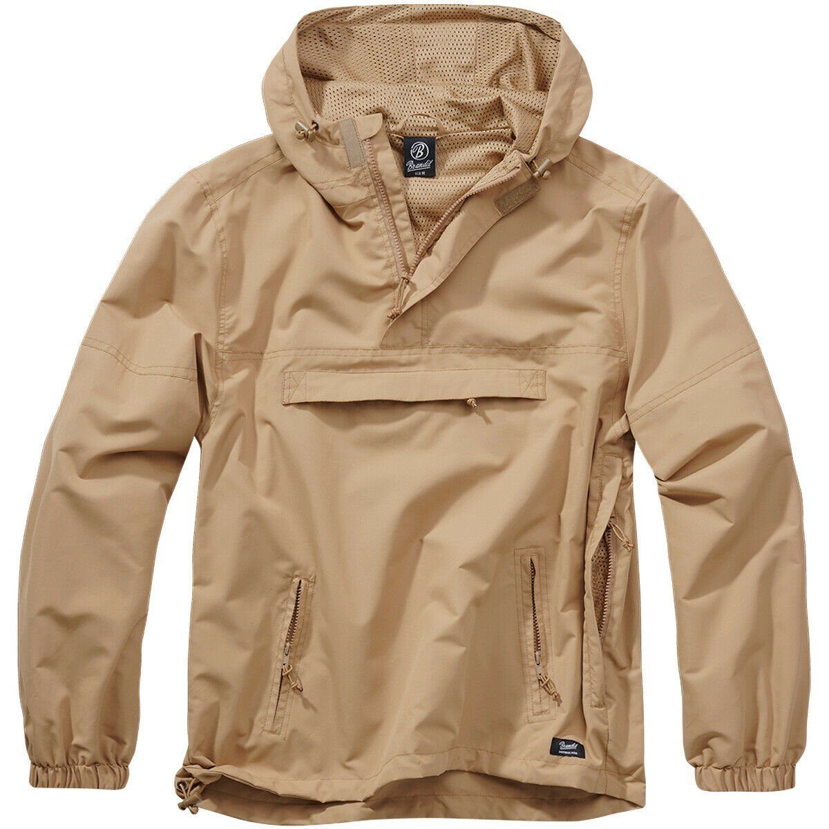 Brandit Regenjacke Regenjacke Windbreaker Schlupf Übergangs Herbst Jacke Sport Outdoor camel