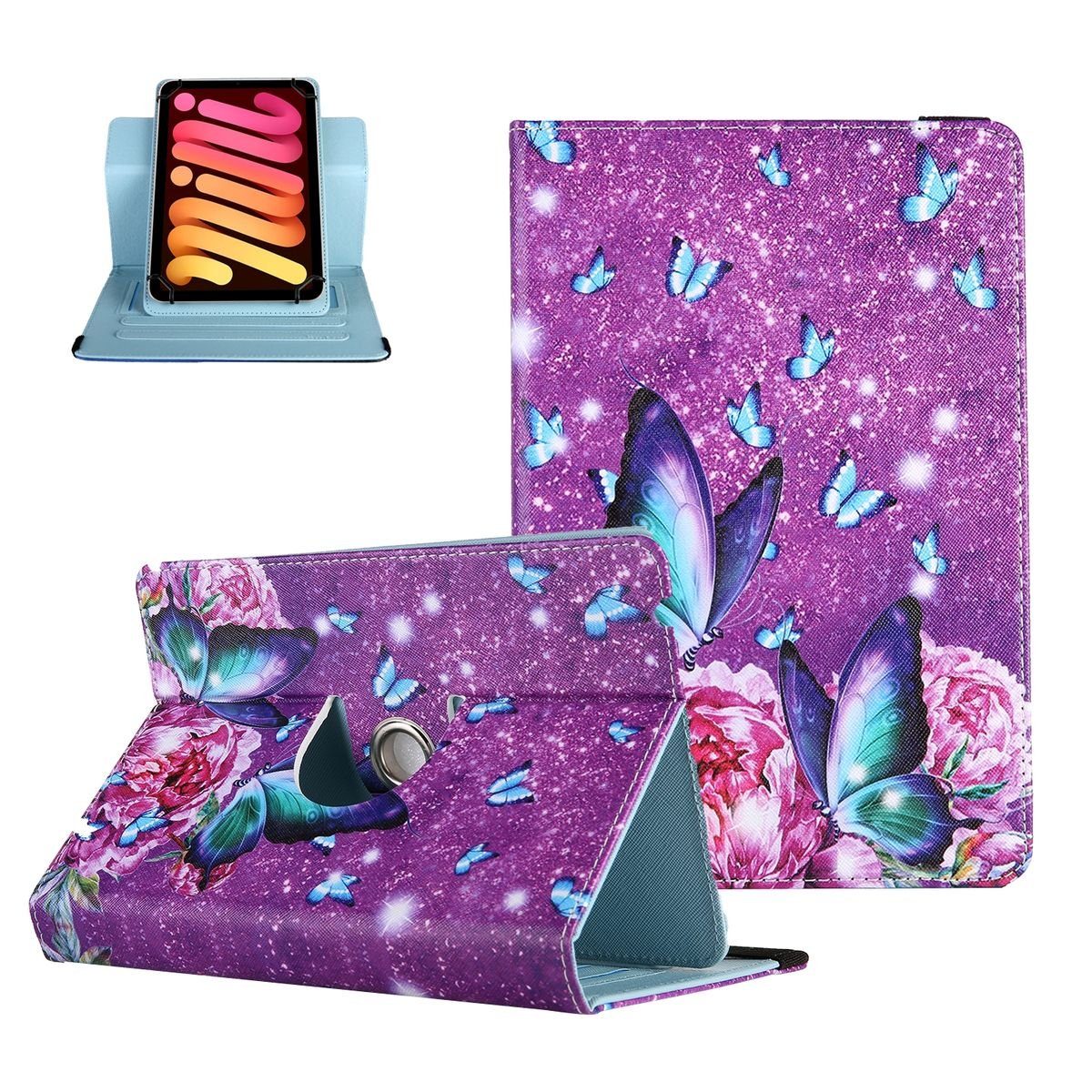 Wigento Tablet-Hülle Für Lenovo Tab P11 2. Gen 11.5 Zoll / Pad Plus 2023 Aufstellbare Universell Motiv 12 Tablet Tasche Kunst Leder Hülle Etuis
