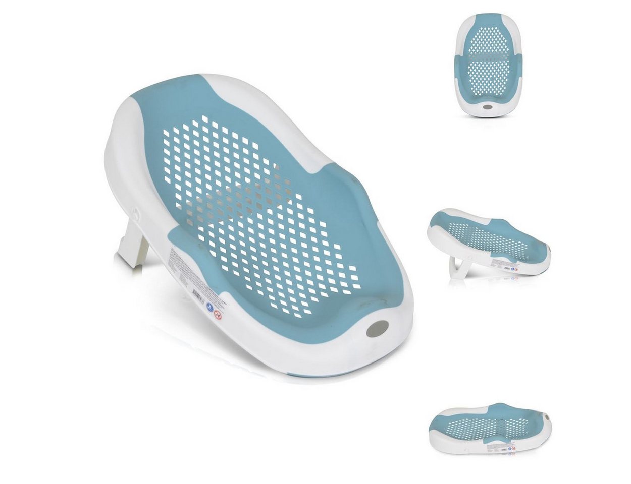 Moni Babybadewanne Meshy, (1-tlg), faltbarer Stützfuß, rutschfest, Wanneneinlage, Wasserablauflöcher