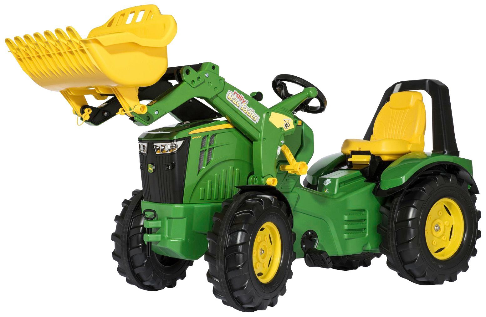 rolly toys® Tretfahrzeug Premium John Deere 8400R, Kindertraktor mit Lader