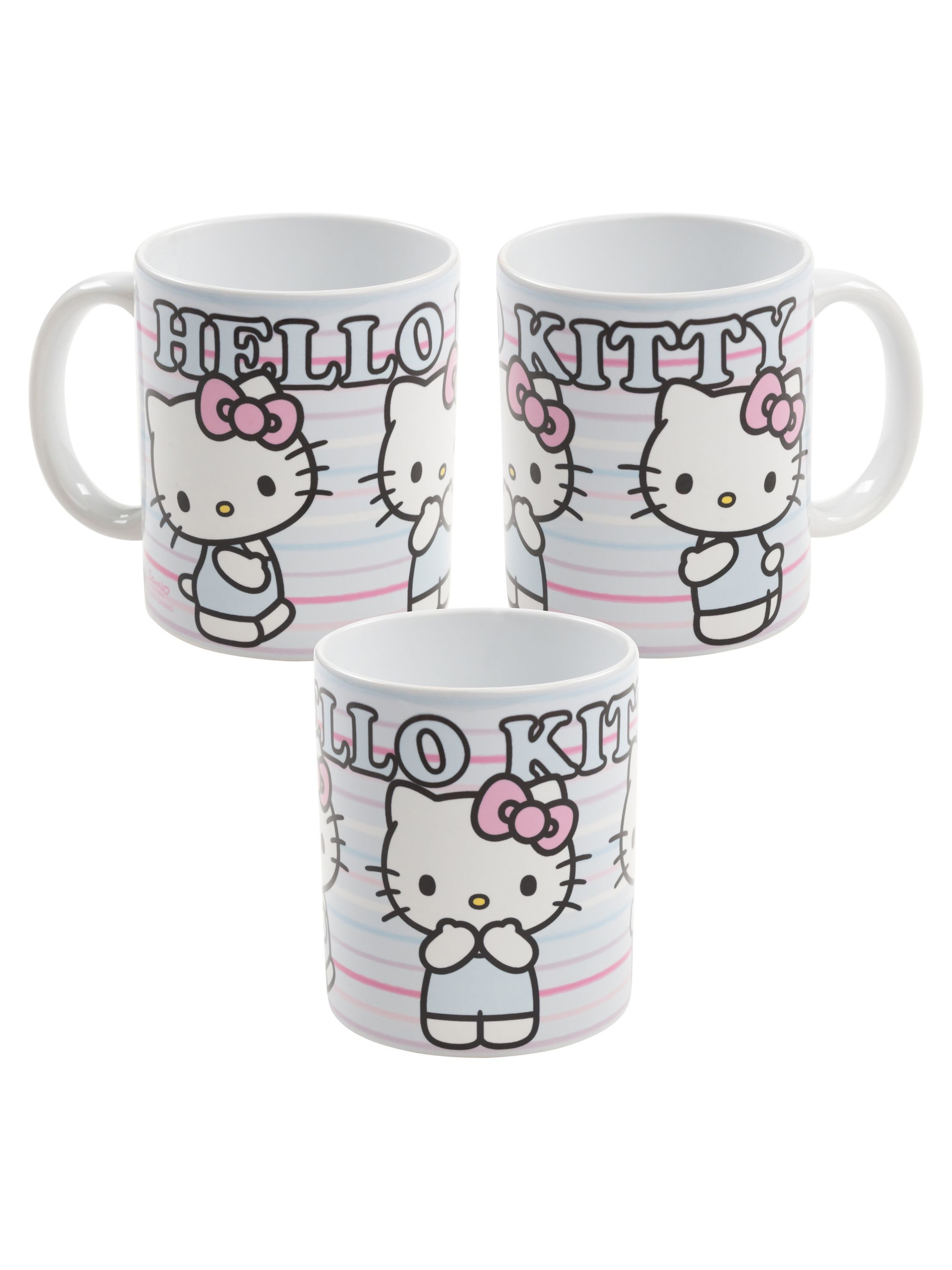Tasse Hello Kitty Tasse Streifen Kaffeetasse Becher Kaffeebecher 320 ml