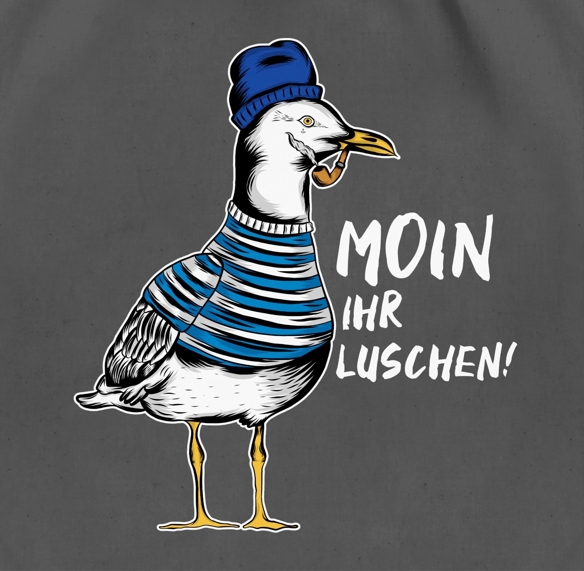 Shirtracer Turnbeutel Moin ihr Luschen - Coole Möwe - Weiß, Sprüche Statement