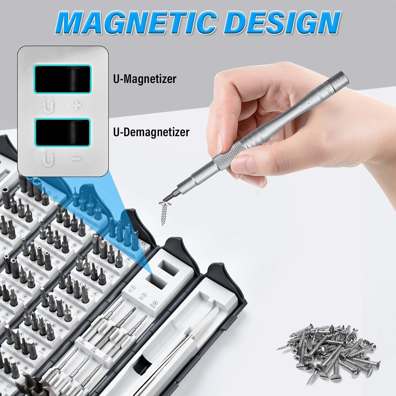 Kityhome Schraubendreher Feinmechaniker Werkzeug Set,128 in 1 Schraubendreher Set, Magnetische, für Computer, Phone, Watch, Laptop, PS5, Xbox, Handy, Macbook