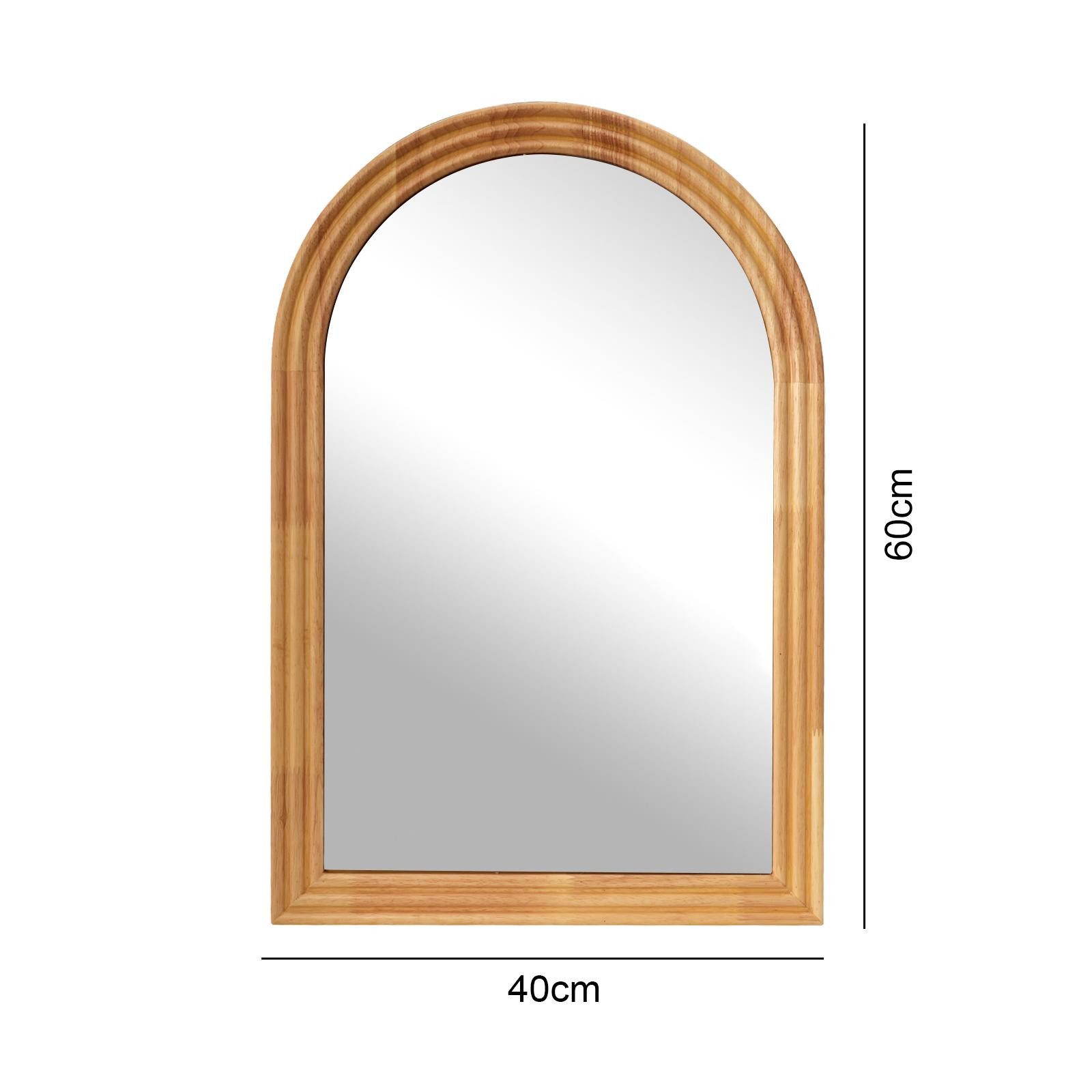 BBWL Wandspiegel Gewölbter Wandspiegel aus massivem Holz, 40x60/50x80cm, gehärtetes Glas, wasserabweisend & rostfrei – Bild 5 von 5