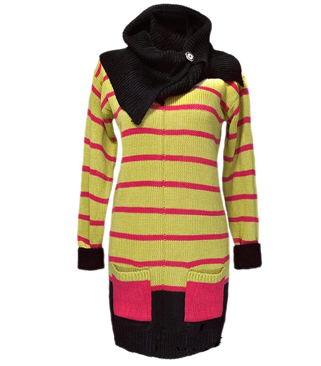 AvaMia Вязаные свитера Damen Вязаные свитера im Set mit Schal 1754 2 teilig, Boyfriend Пуловеры mit aufgenähten Taschen