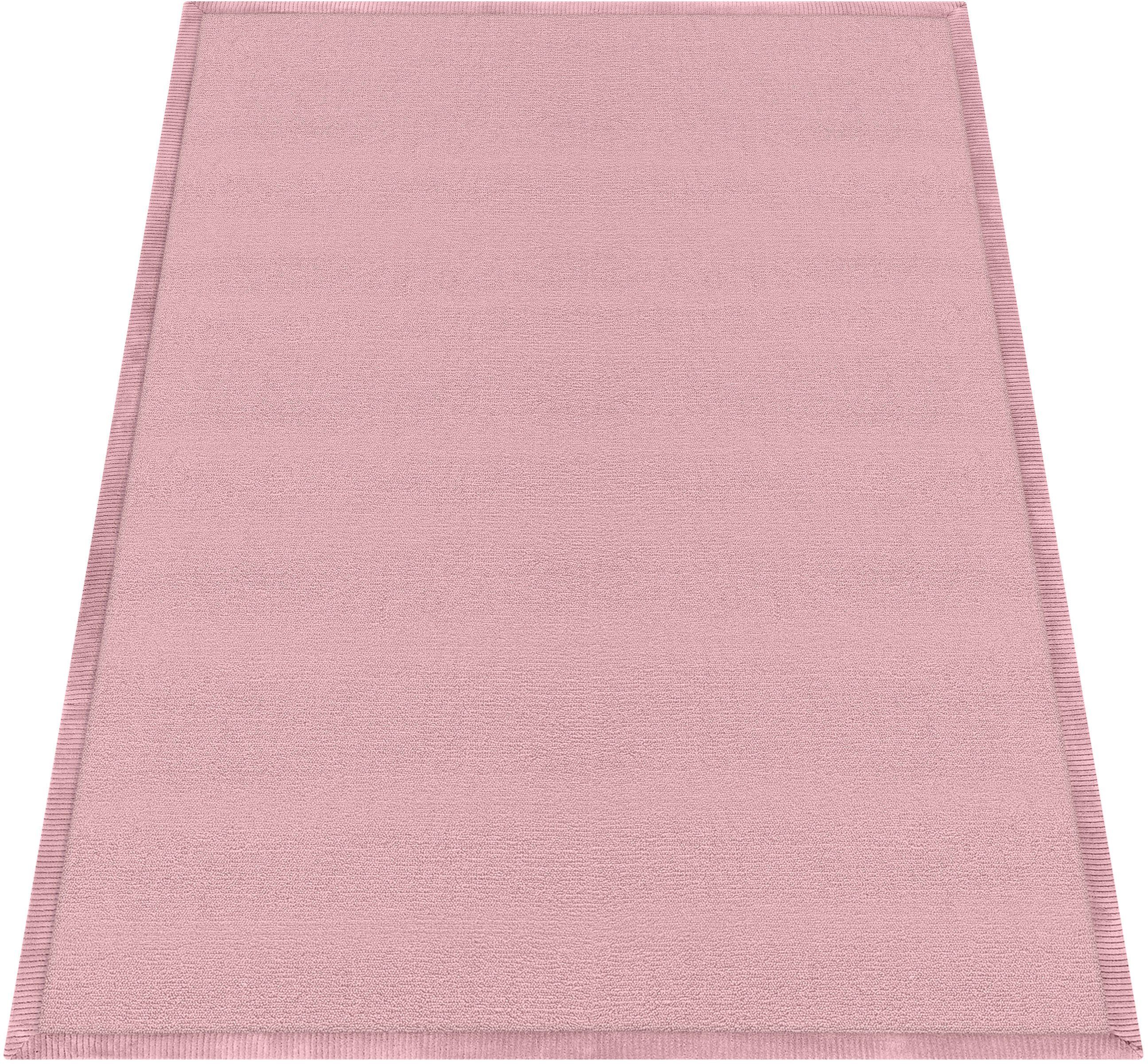 Paco Home Teppich Tatami 475, rechteckig, Höhe: 24 mm, Kurzflor, Uni-Farben, mit Memory Foam, waschbar