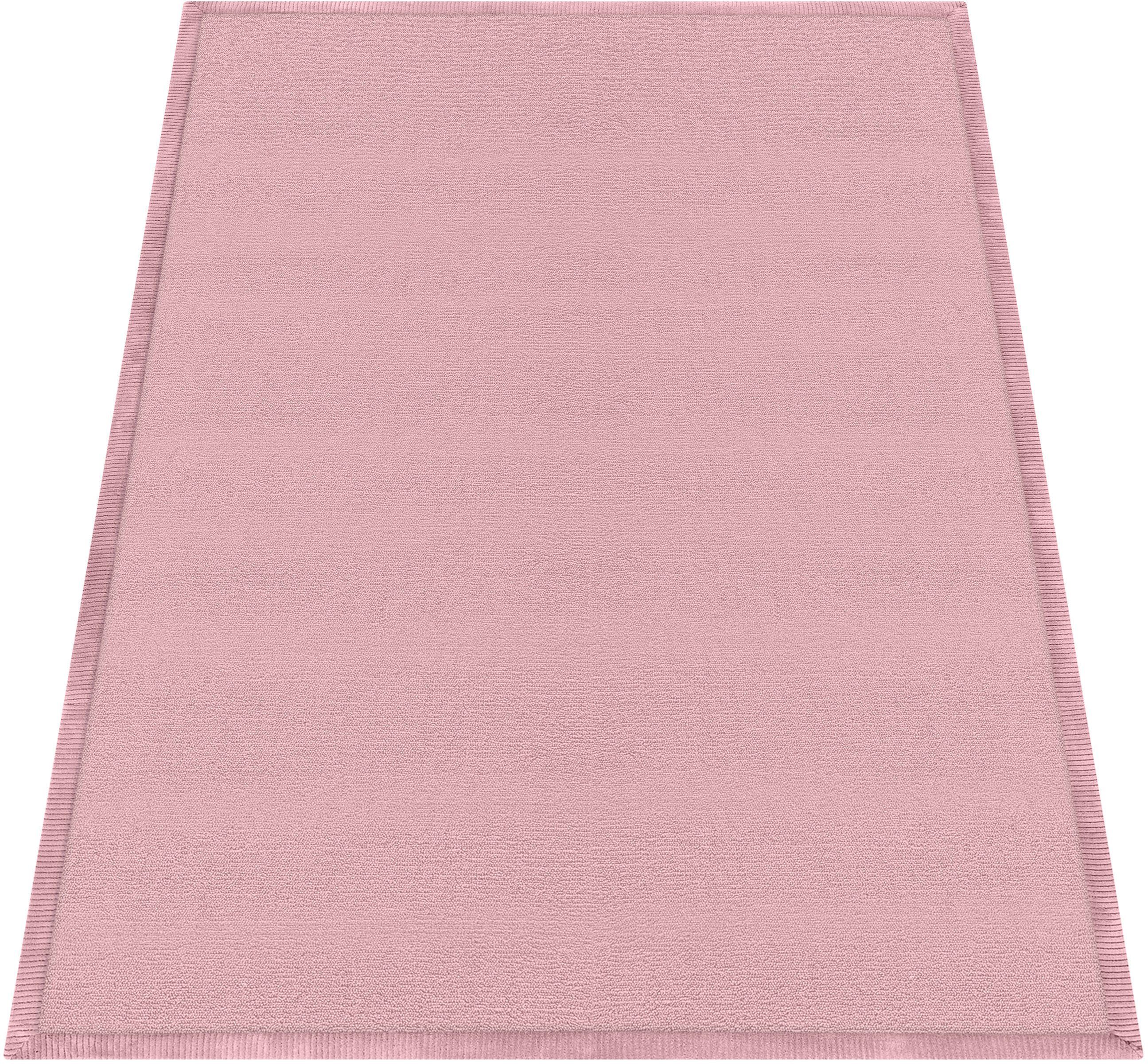 Teppich Tatami 475, Paco Home, rechteckig, Höhe: 24 mm, Kurzflor, Uni-Farben, mit Memory Foam, waschbar pink