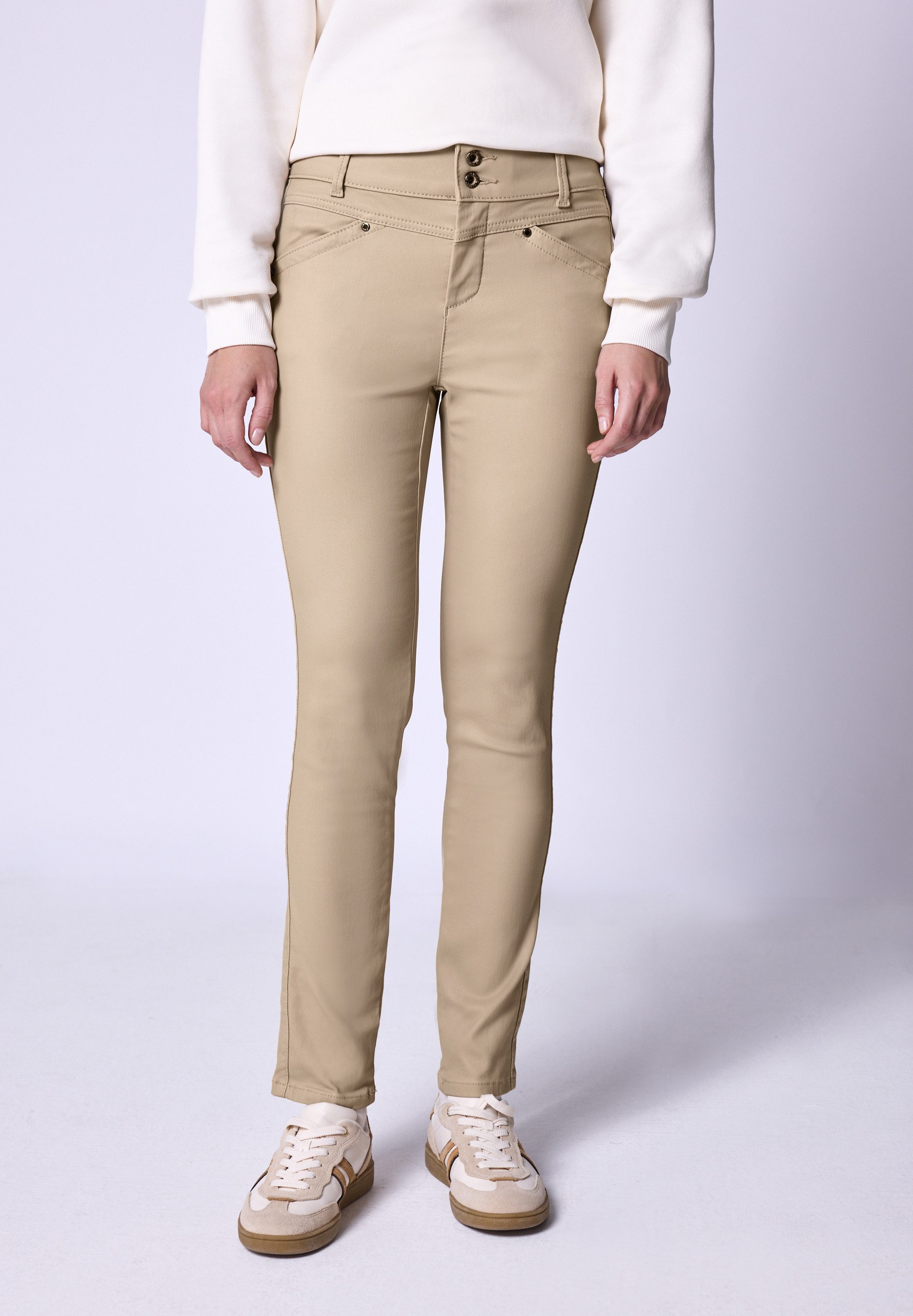 STREET ONE STUDIO Lederimitathose Middle Waist