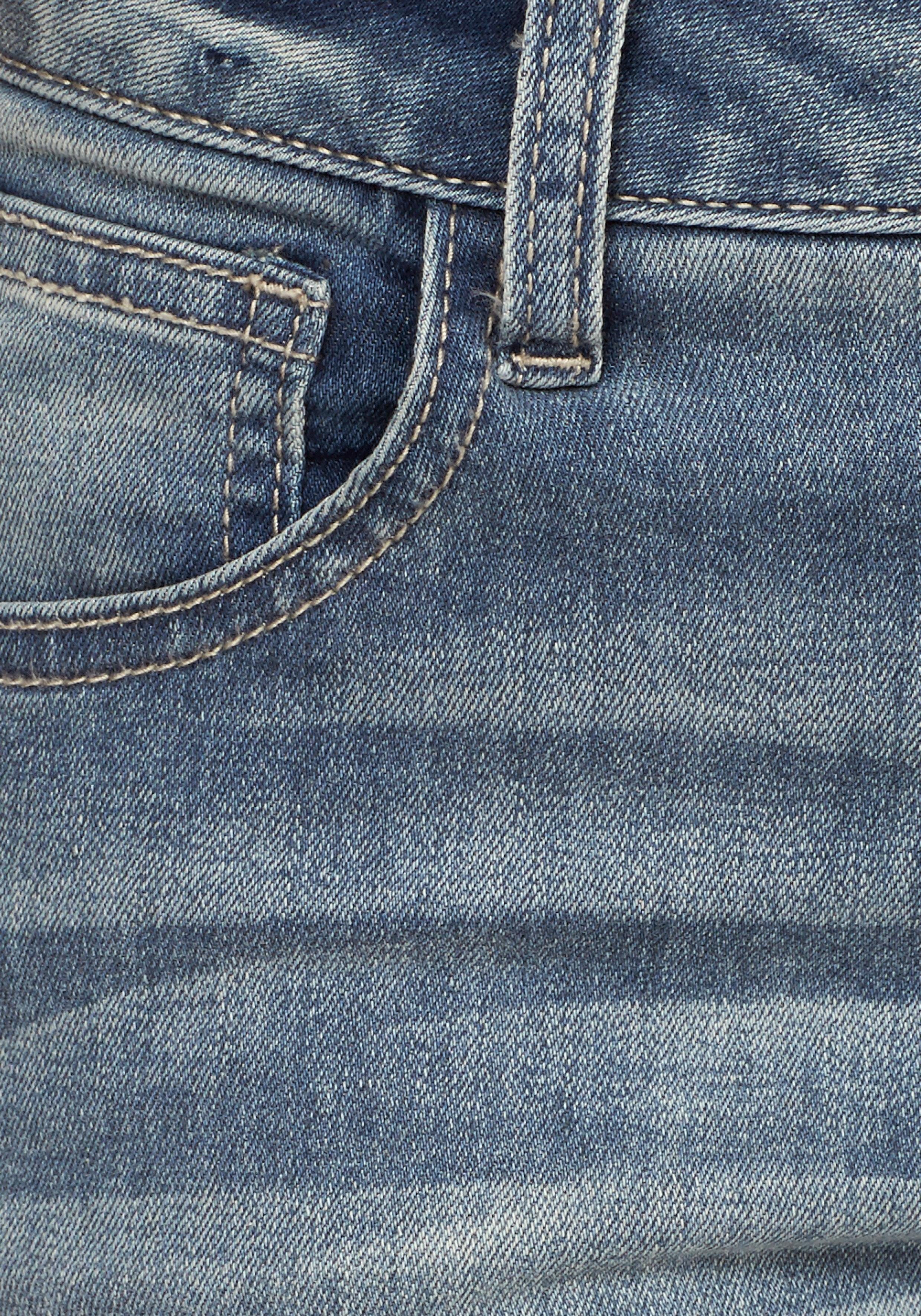 Arizona Skinny-fit-Jeans Ultra-Stretch Mid blue-used Waist