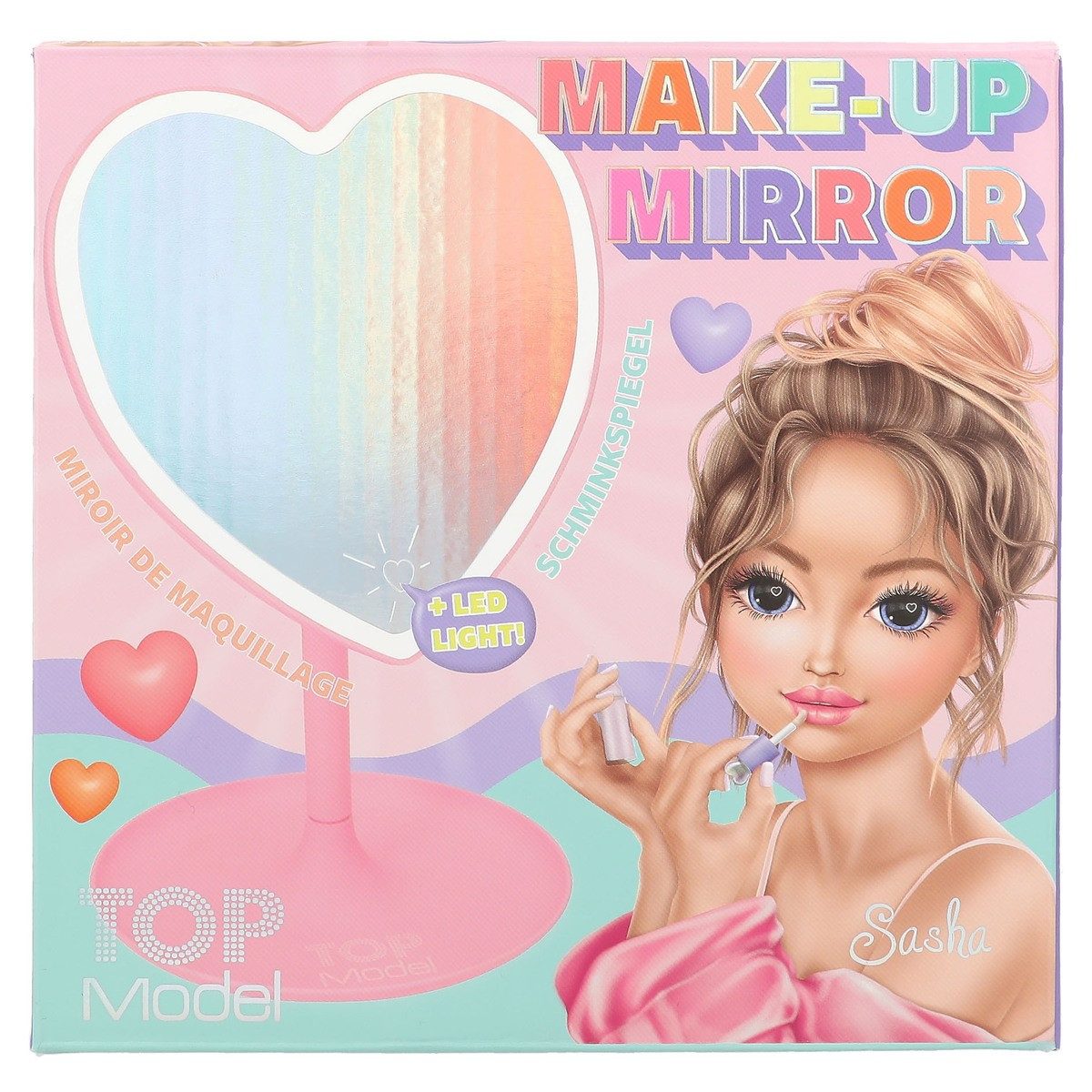 Depesche Schmuck-Tattoo Depesche TOPModel Schmink Spiegel BEAUTY and ME rosa LED Rand Herzform