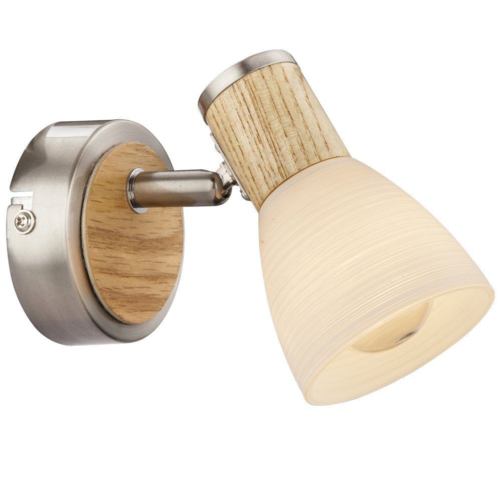 LED Holz Leuchte Wand Leuchtmittel Strahler etc-shop Warmweiß, FERNBEDIENUNG Glas Farbwechsel, Spot Lampe inklusive, Wandleuchte,