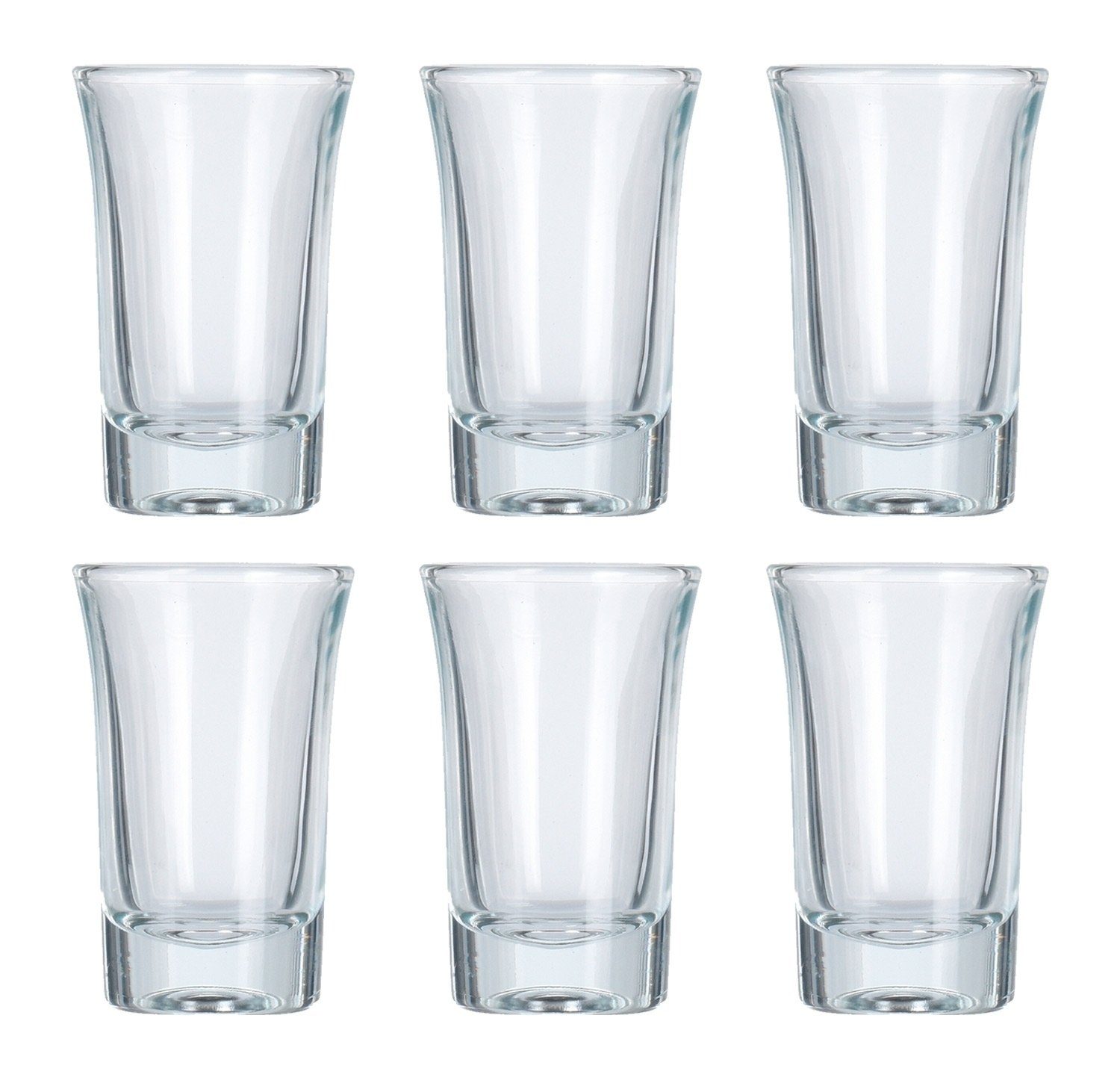 Gläser-Set Schnapsglas, 6er Set, 40 ml Fassungsvermögen, Glas, Spülmaschinengeeignet