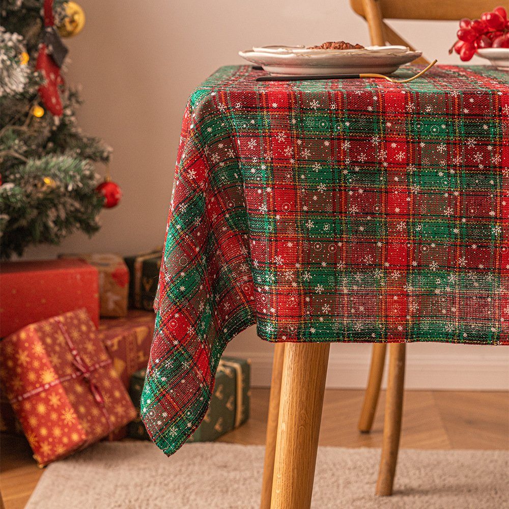 Weihnachtstischdecke Tischdecke FELIXLEO 140*180cm Waschbar Tischdecken Rechteckige