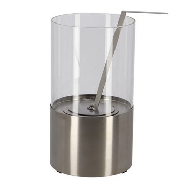 Rivanto Tischfeuer, Bioethanol Tischfeuer rund aus Edelstahl, Maße 16, 4 x 16, 4 x 29 cm