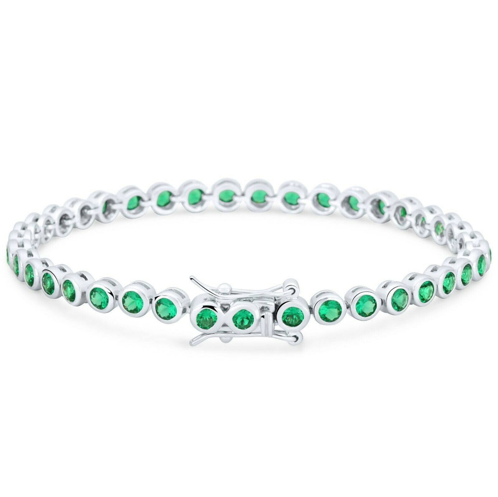 Tony Fein Silberarmband Tennisarmband Rund 3,8mm 925er Silber Rhodiniert Massiv Zirkonia, Made in Italy