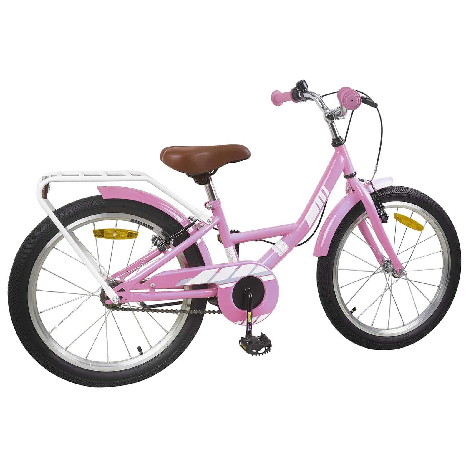 vidaXL Kinderfahrrad 137 x 54 x 79 cm Kinderfahrrad 20 Zoll für 6-11 Jahre alt Hellrosa