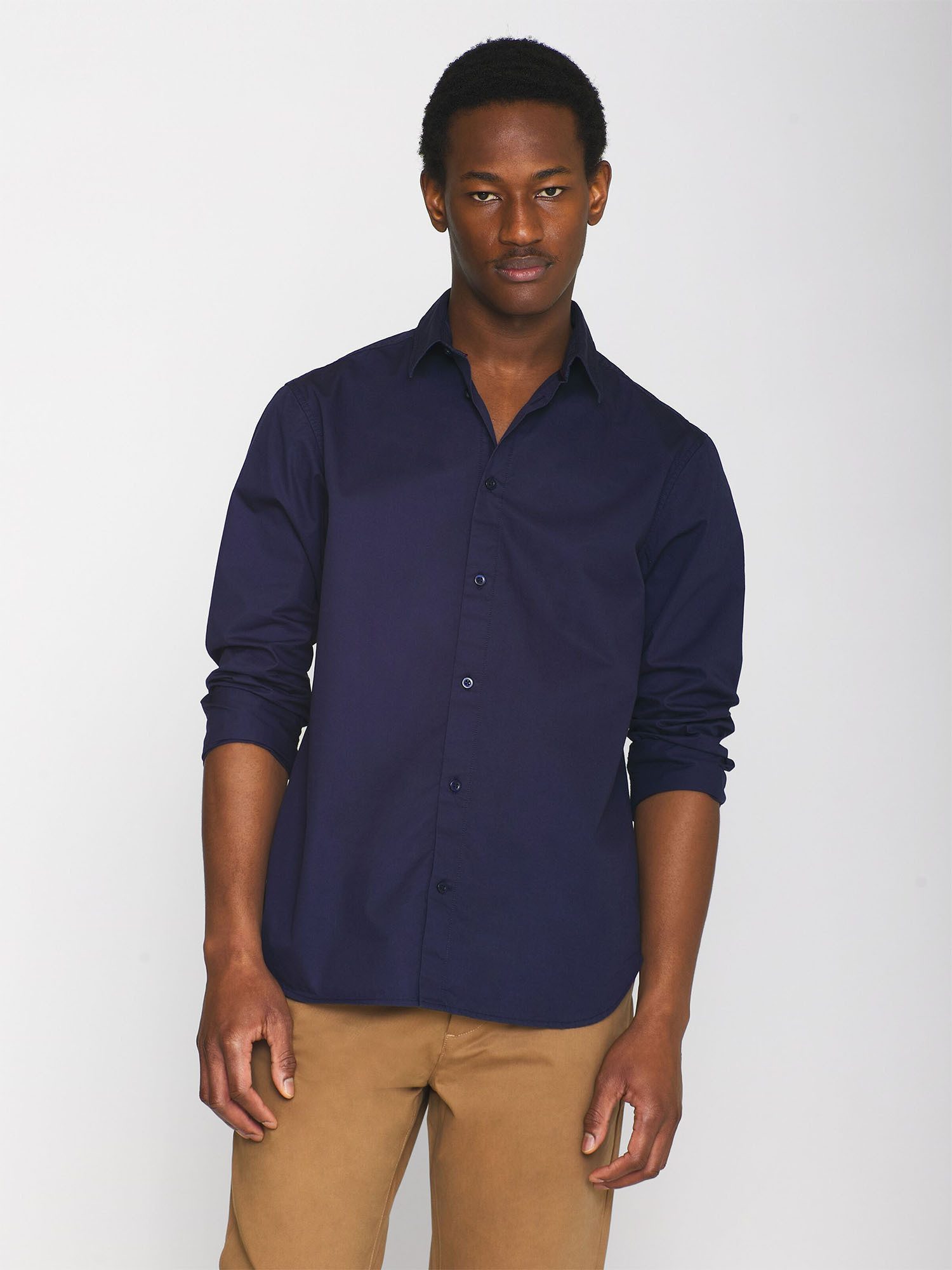 KnowledgeCotton Apparel Langarmhemd ALF Regular Crispy Cotton Shirt