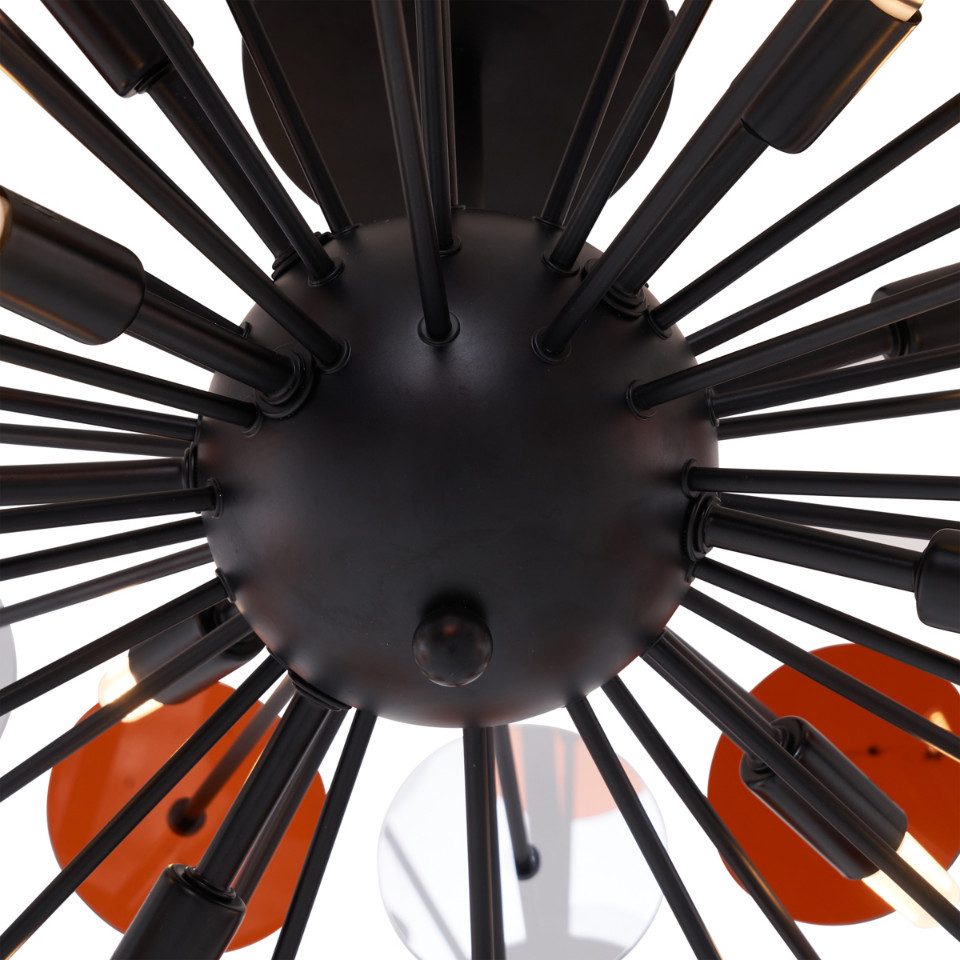 Qazqa Deckenleuchte Atomic, ohne Leuchtmittel, Extra-Warmweiß, QAZQA Deckenleuchte, g9, Schwarz, Kunststoff, Art Deco