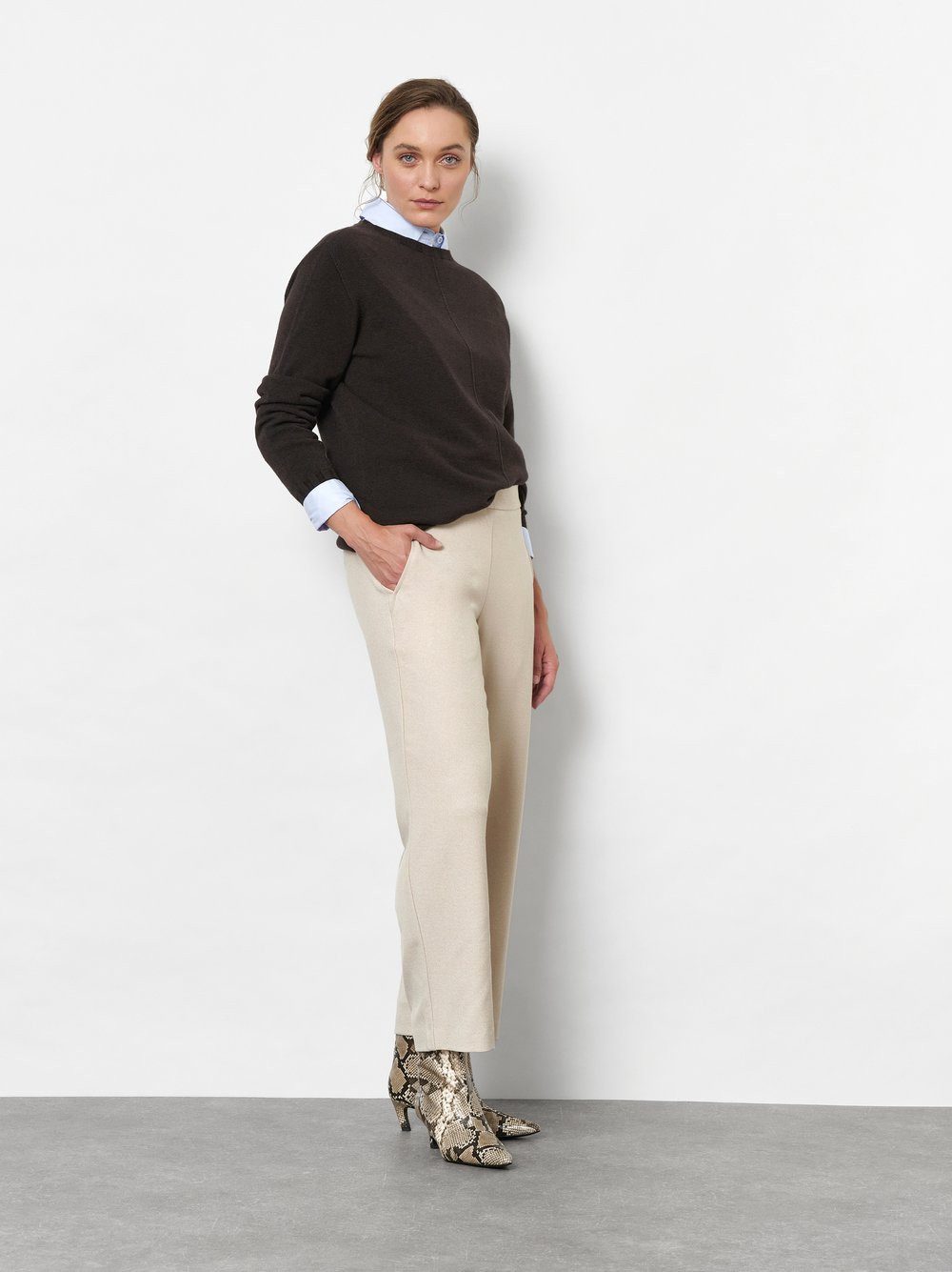 TONI Schlupfhose Sue Wide Chic 7/8 aus bi-elastischem Leichtflanell, 7/8-Länge