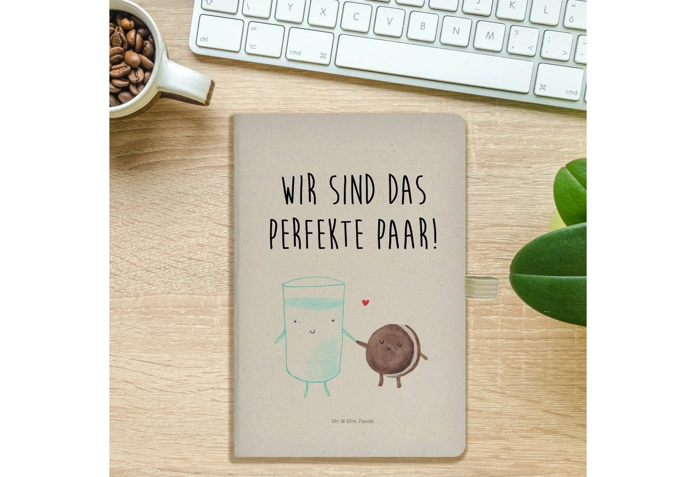 Thumbnail - Mr. & Mrs. Panda Notizbuch Milch Keks - Transparent - Geschenk, A5 Heft, lustige Sprüche, romant Mr. & Mrs. Panda, Inspi...