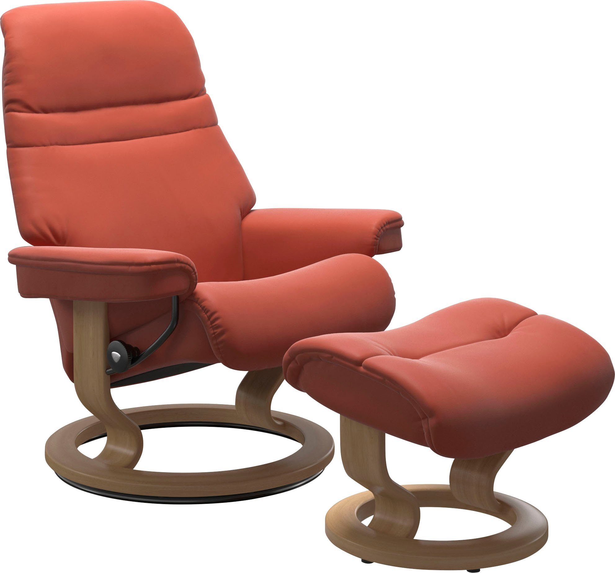 Sunrise Base, Gestell mit Größe Classic Stressless® Eiche Relaxsessel (Set, M, mit Hocker), Relaxsessel