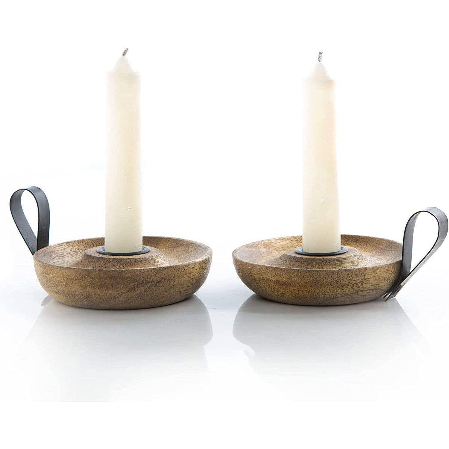 Logbuch-Verlag Dekofigur 2 Kerzenhalter mit Stabkerzen - Kerzenständer für günstig online kaufen