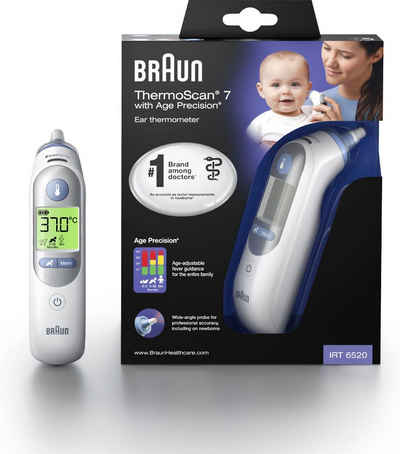 Braun Ohr-Fieberthermometer ThermoScan® 7 Ohrthermometer mit Age Precision® - IRT6520, Für alle Altersgruppen geeignet, einschließlich Neugeborener