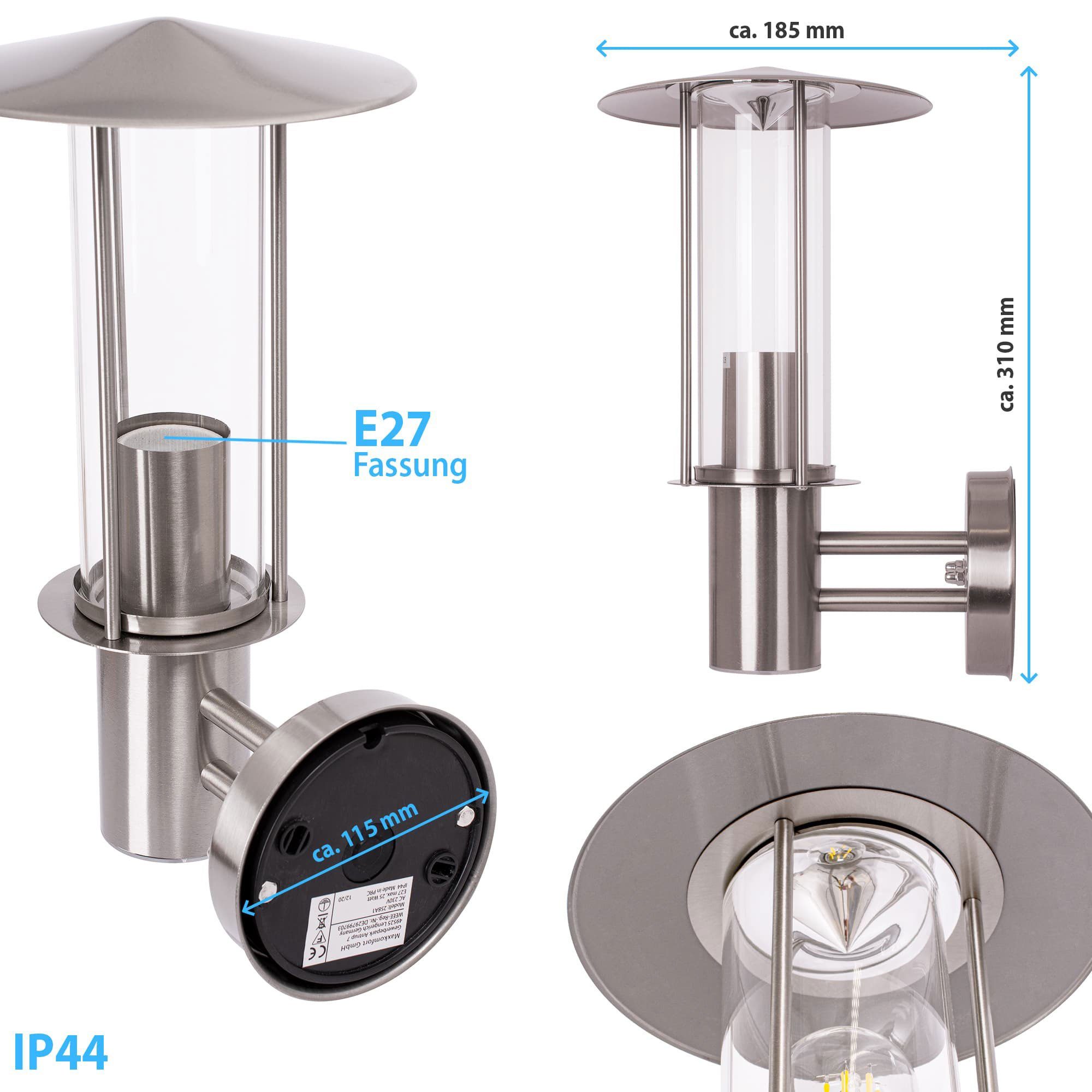 Wegeleuchte eisen-gebürstet ohne Außenlampe, 258A Außenleuchte, Maxkomfort Wandlampe, E27, Bewegungsmelder, Modern, Außen-Wandleuchte Leuchtmittel, Flurleuchte, IP44, ohne Wandleuchte, Wandleuchte, Außenwandleuchte,