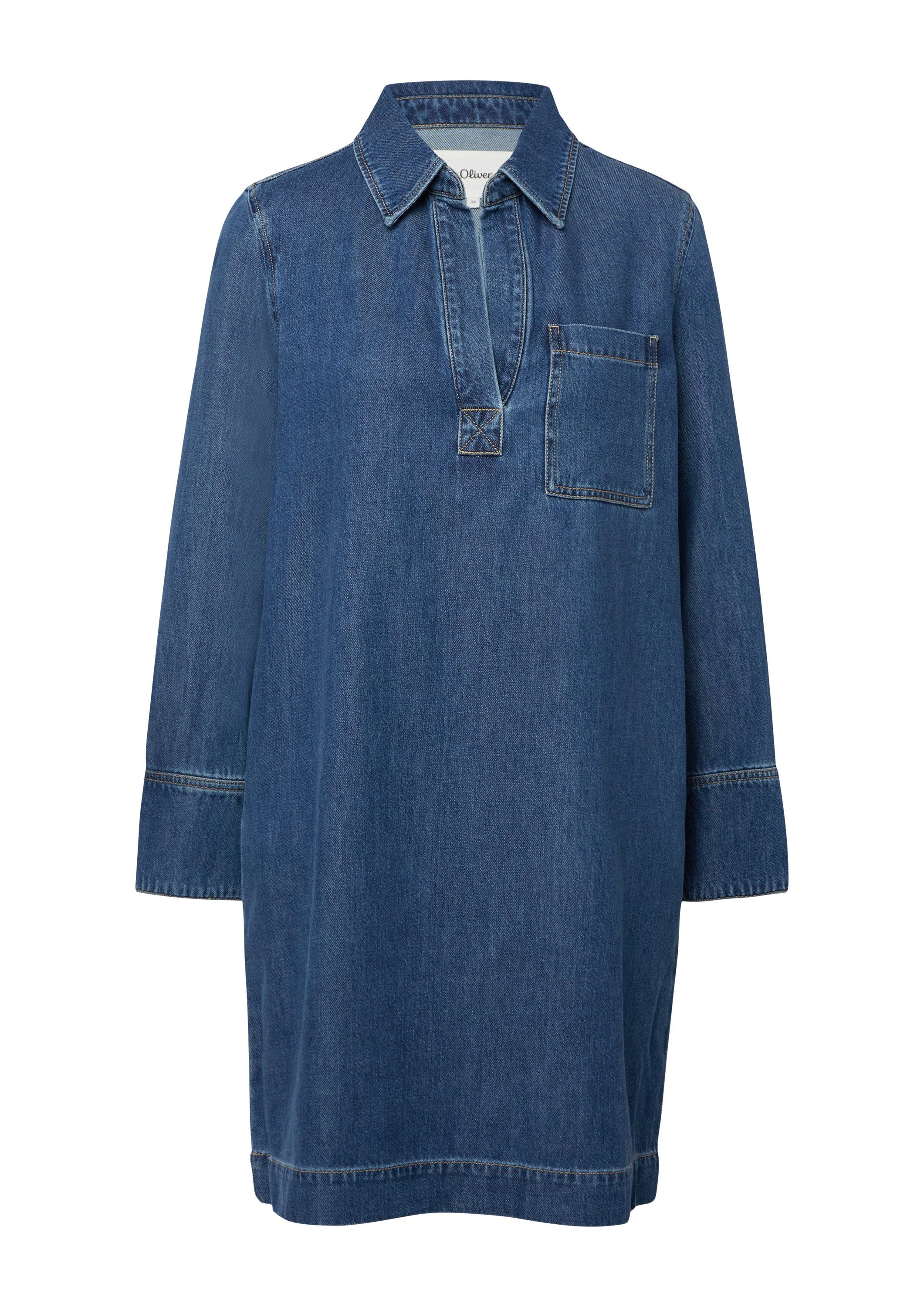 s.Oliver Minikleid Kleid Denim-Kleid mit Eingrifftaschen