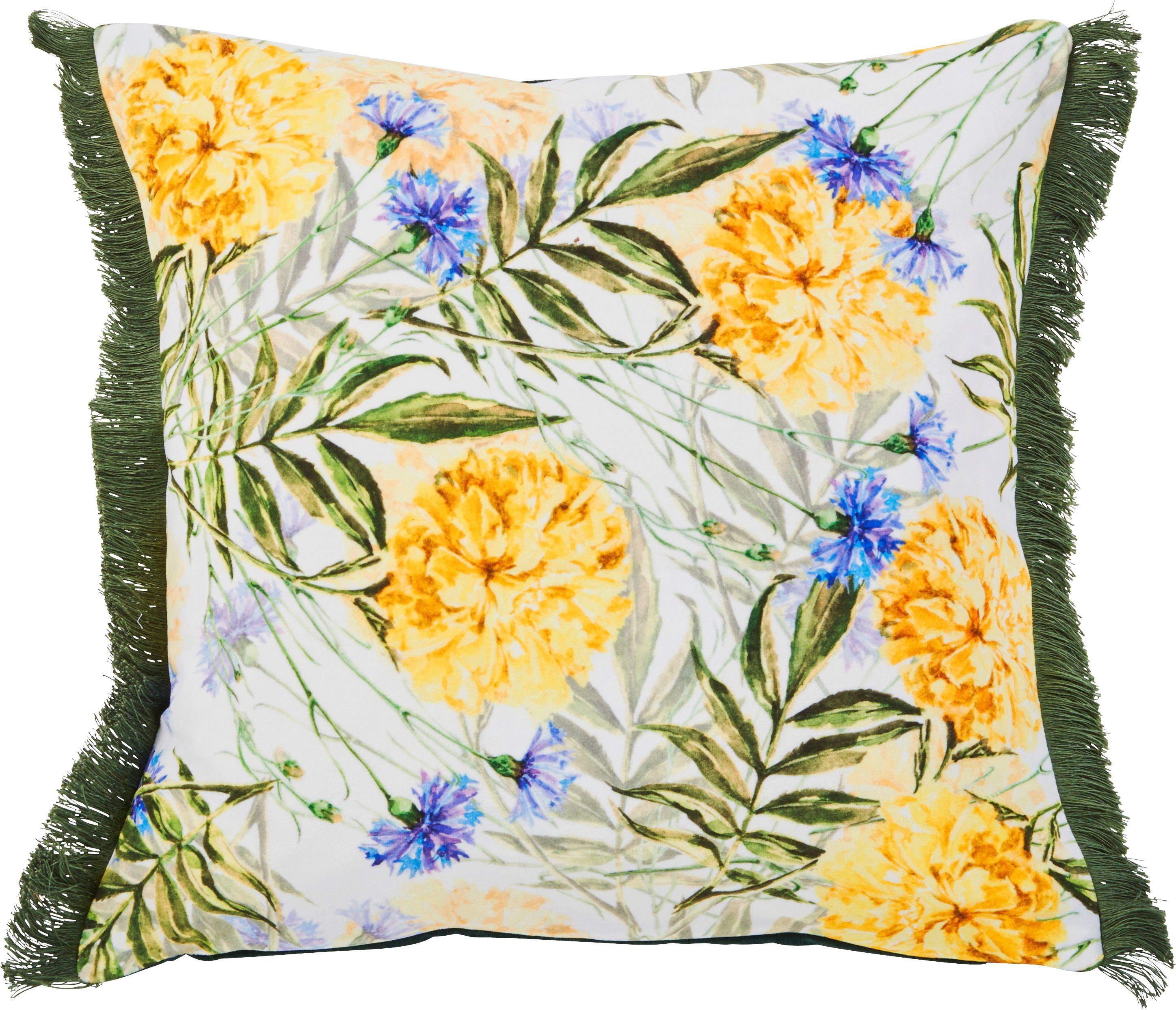 done.® Dekokissen Fringe Corn Flowers, bedruckt, günstig online kaufen