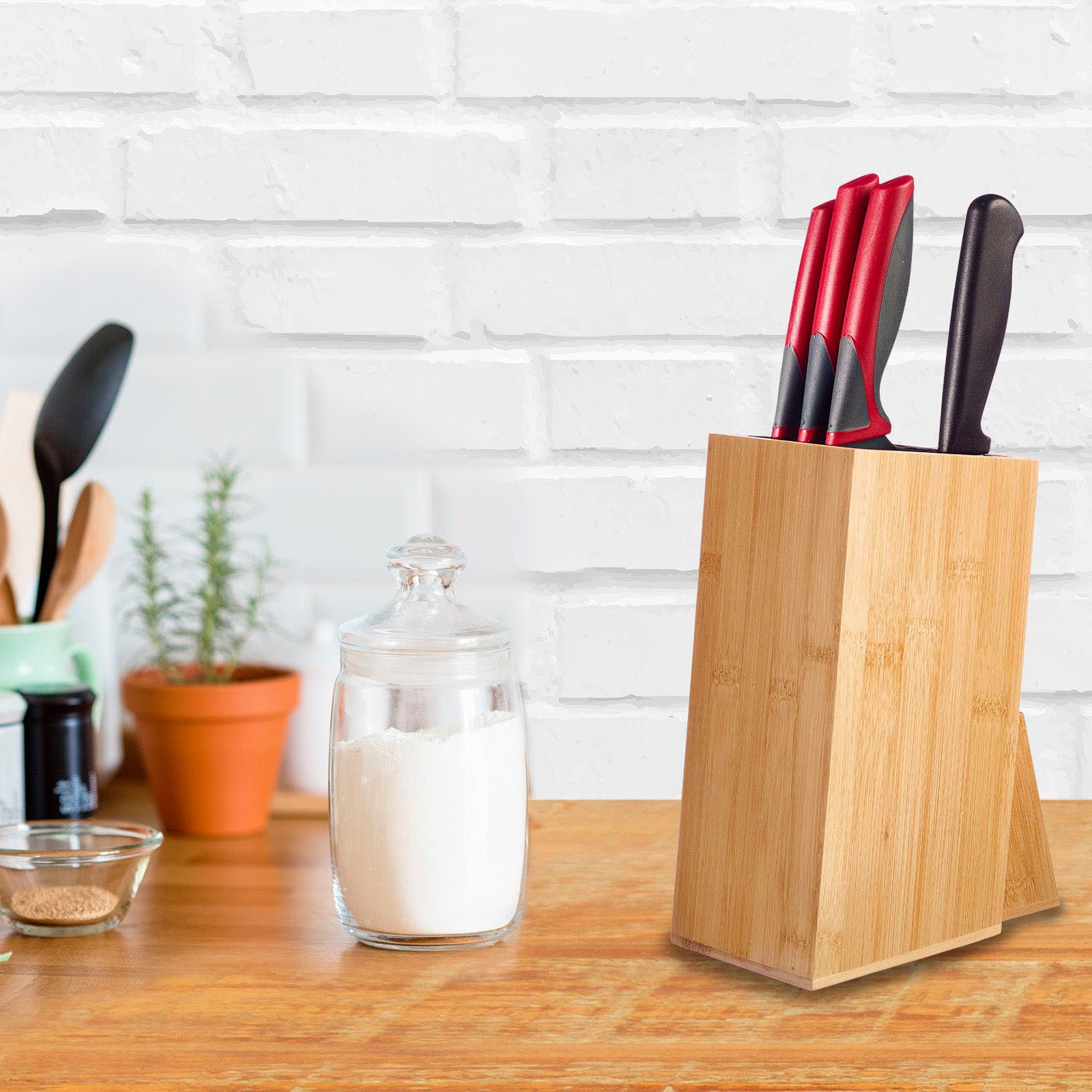 WESTMARK Magnet-Messerblock (1tlg), Bambus, mit herausnehmbaren Einsatz