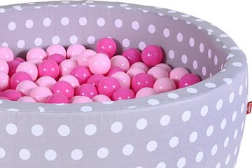 Knorrtoys® Bällebad Soft, Grey White Dots, mit 300 Bällen soft pink; Made in Europe