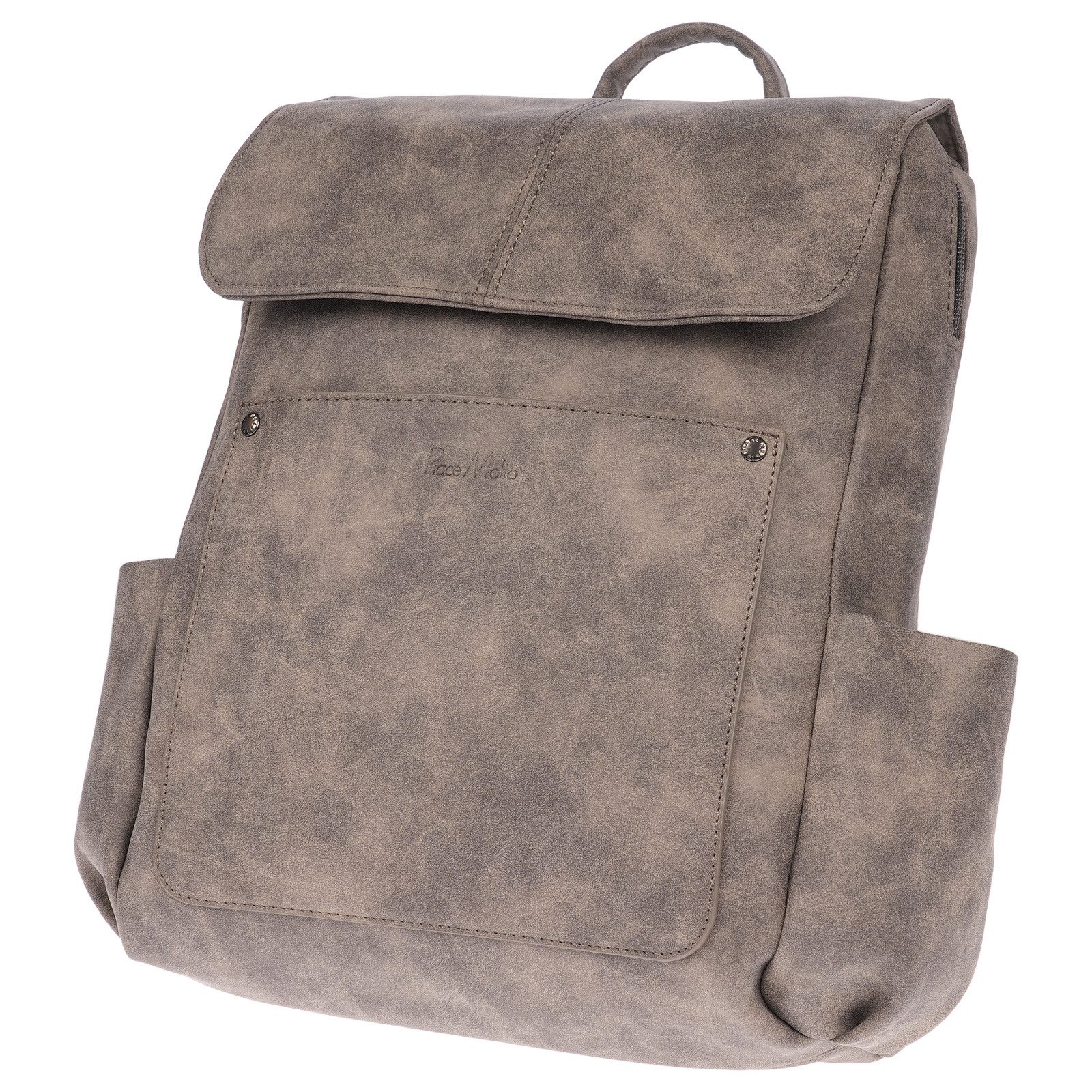 Christian Wippermann Cityrucksack Großer Damen Rucksack Leder Optik Laptopfach (1 tlg), Tasche Umhängetasche Citybag Urlaub