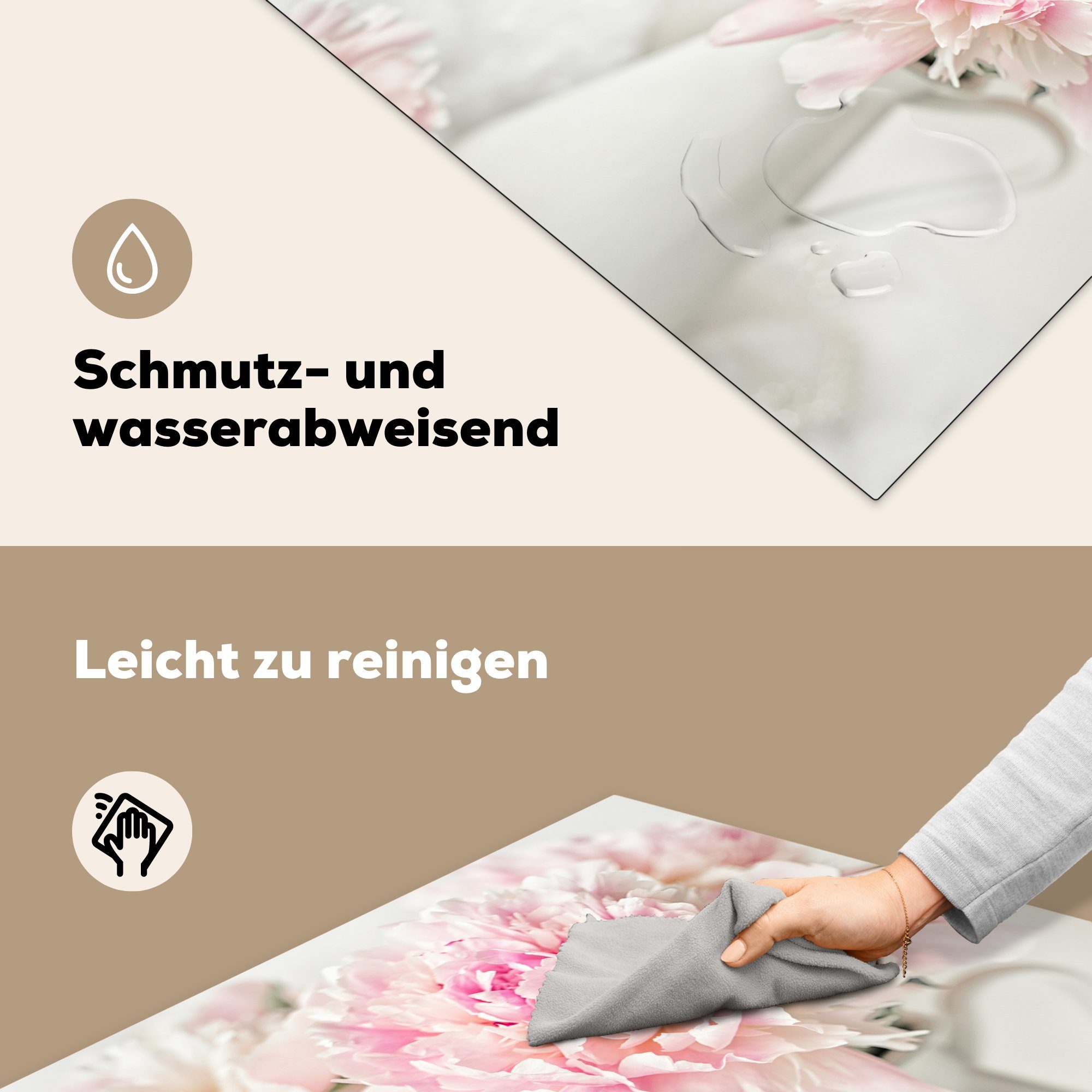 Stilleben, Vinyl, MuchoWow (1 - Blumen tlg), küche Arbeitsplatte cm, 78x78 - Ceranfeldabdeckung, Herdblende-/Abdeckplatte für Karaffe