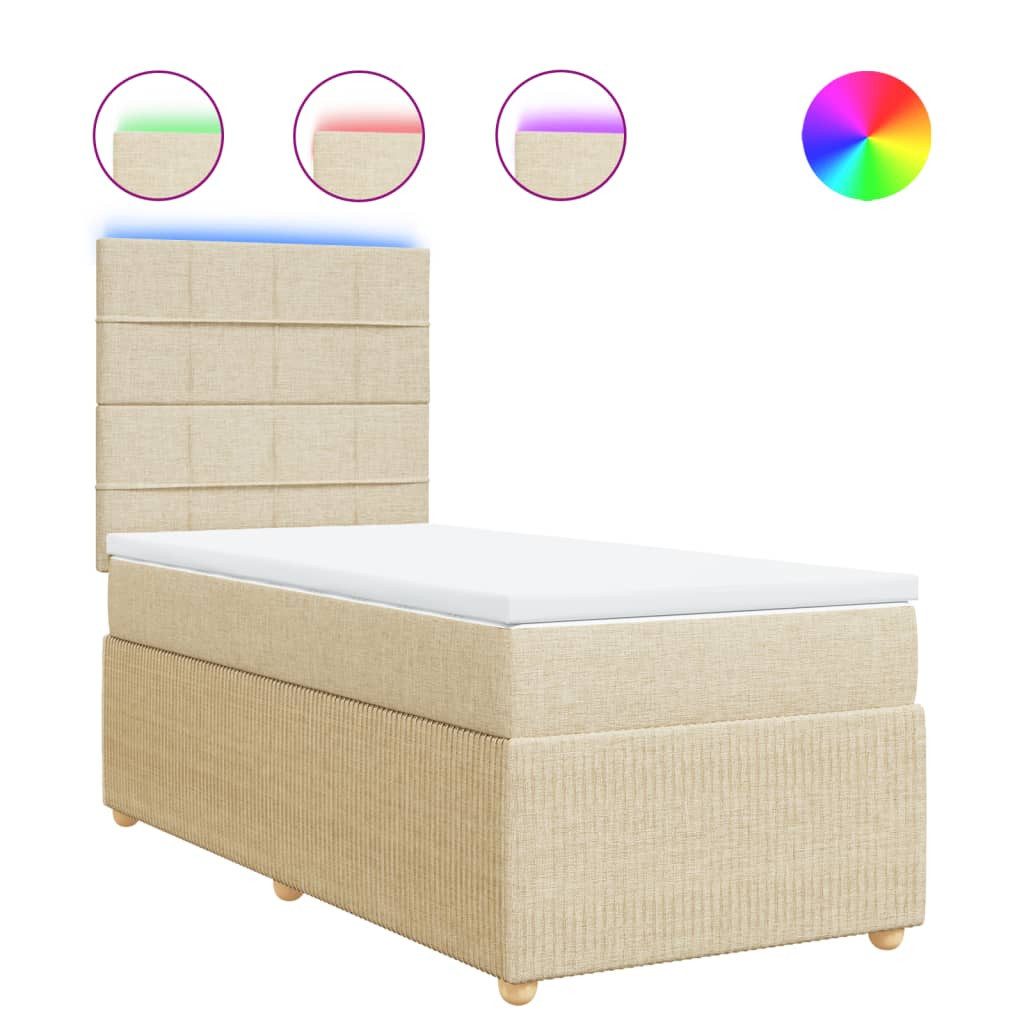 vidaXL Bett Boxspringbett mit Matratze Creme günstig online kaufen