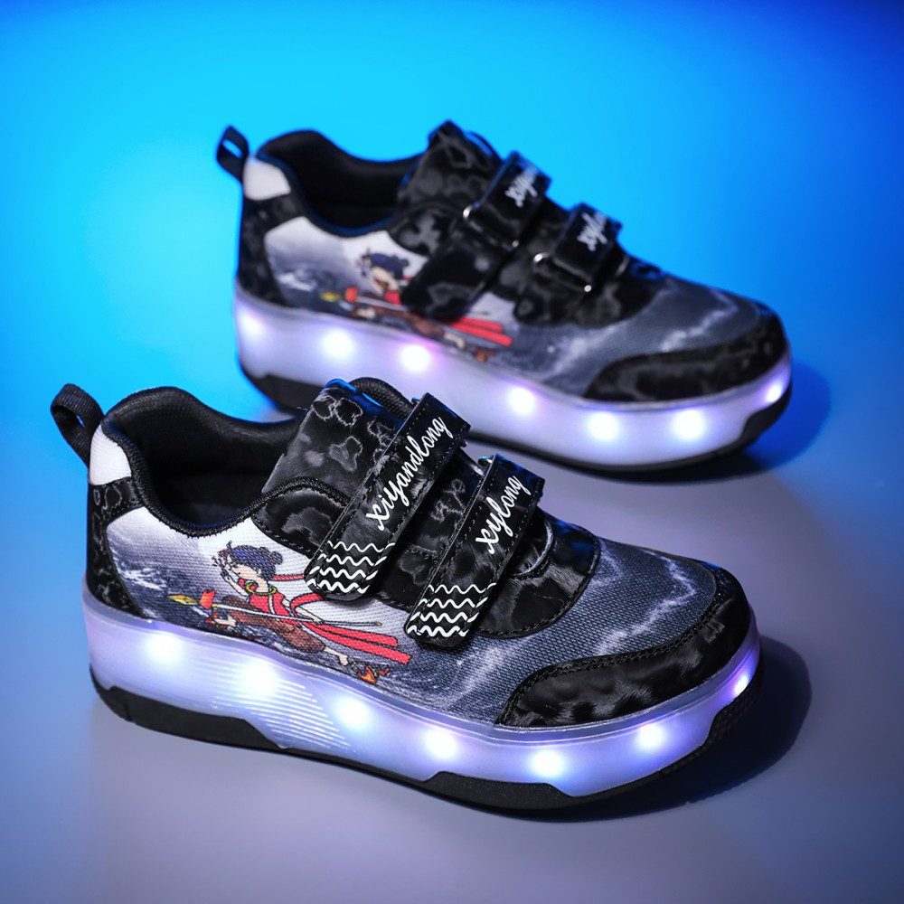 HUSK'SWARE Rollschuhe, (Vielseitige Anpassungsmöglichkeiten, strapazierfähig und langlebig, Komfortabel und atmungsaktiv, Coole LED-Beleuchtung), Rutschfeste und strapazierfähige Sohle