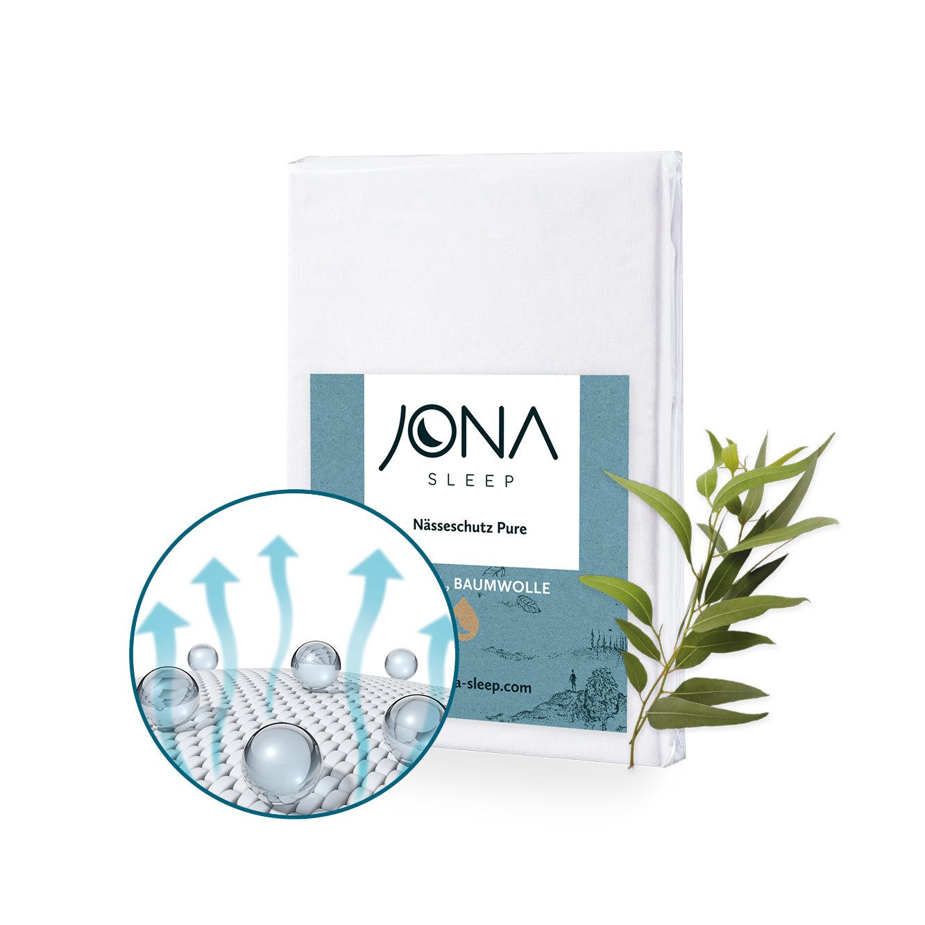 Matratzenschutzbezug Premium JONA SLEEP, wasserdichter Matratzenschoner mit Multi-Stretch Gummi, 90°C waschbar