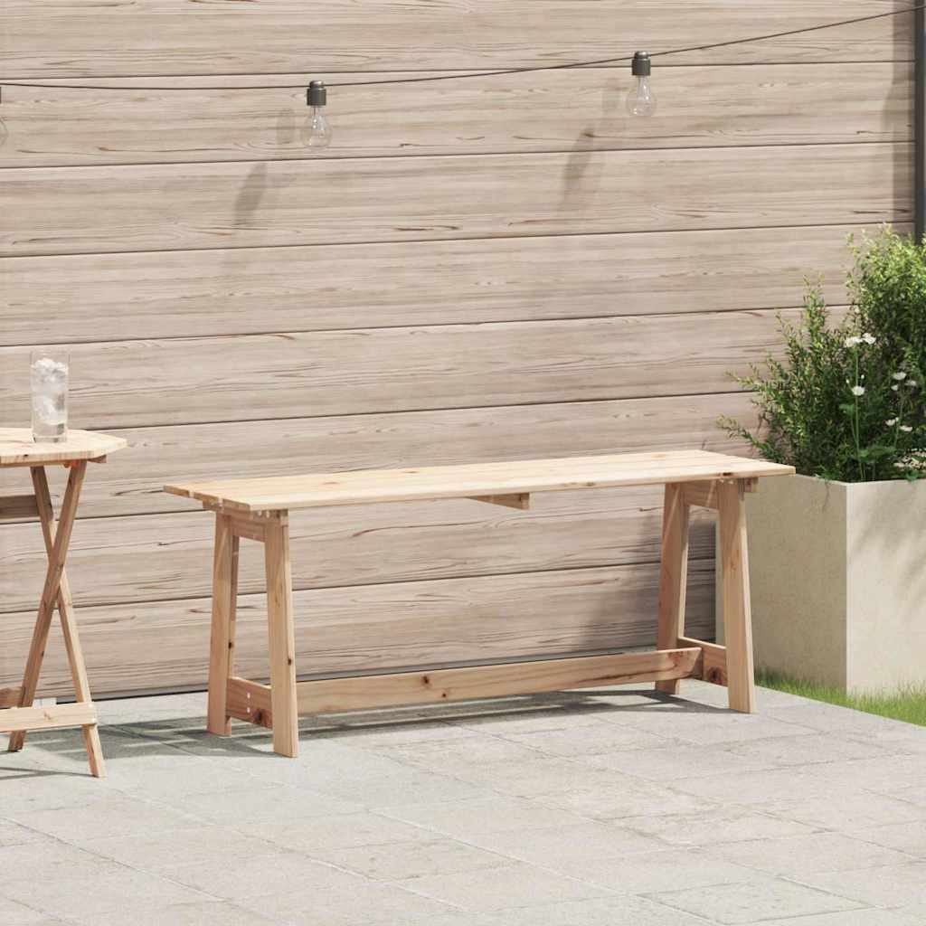 vidaXL Gartenbank Bank Outdoor Natur 119 x 37 x 47 cm Massives Kiefernholz (1-St)