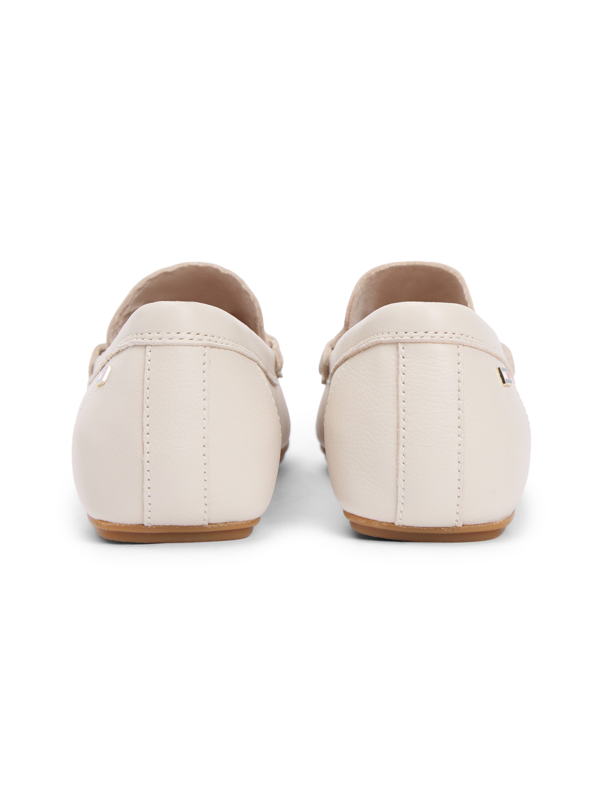 Tommy Hilfiger FLAG LEATHER DRIVER LOAFER Slipper Halbschuh, Schlupfschuh mit modischer Ziersteppung