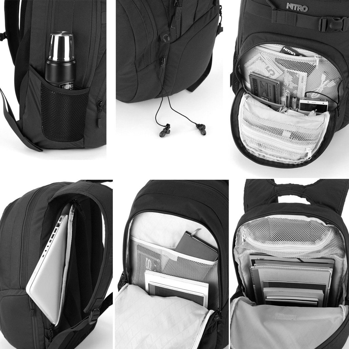 NITRO Schulrucksack Alltagsrucksack, Freizeit, Schule, für Rucksack Reise Arbeit Chase, und