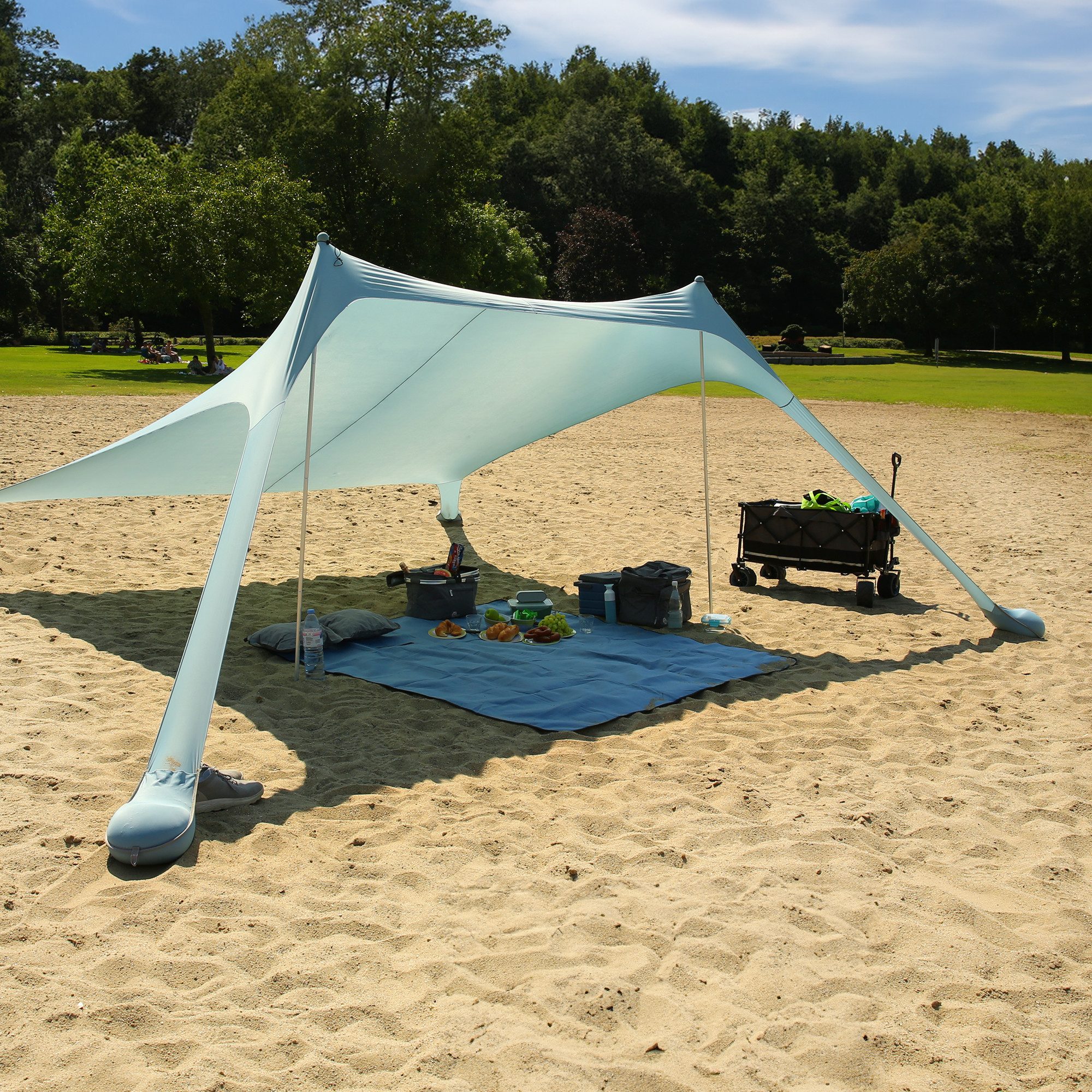 yourGEAR Sonnensegel your GEAR Cameo Beach Shelter 3 x 3 m Strandmuschel Sonnensegel UV50+