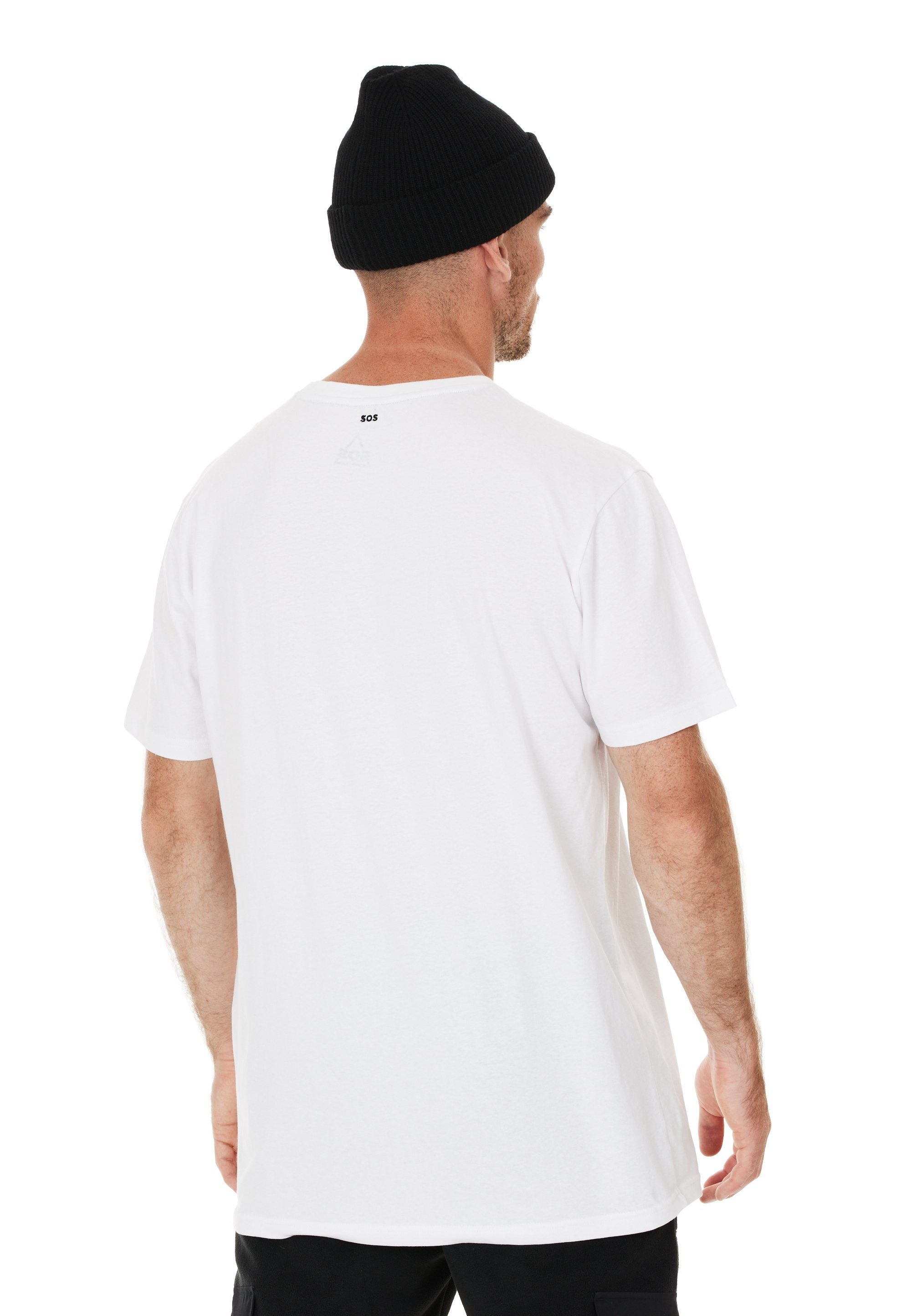 (1-tlg) auf aufgesticktem Kobla Front Markenlogo der mit T-Shirt weiß SOS