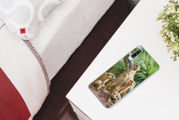 MuchoWow Handyhülle Erdmännchen - Familie - Tiere, Phone Case, Handyhülle Samsung Galaxy A70, Silikon, Schutzhülle