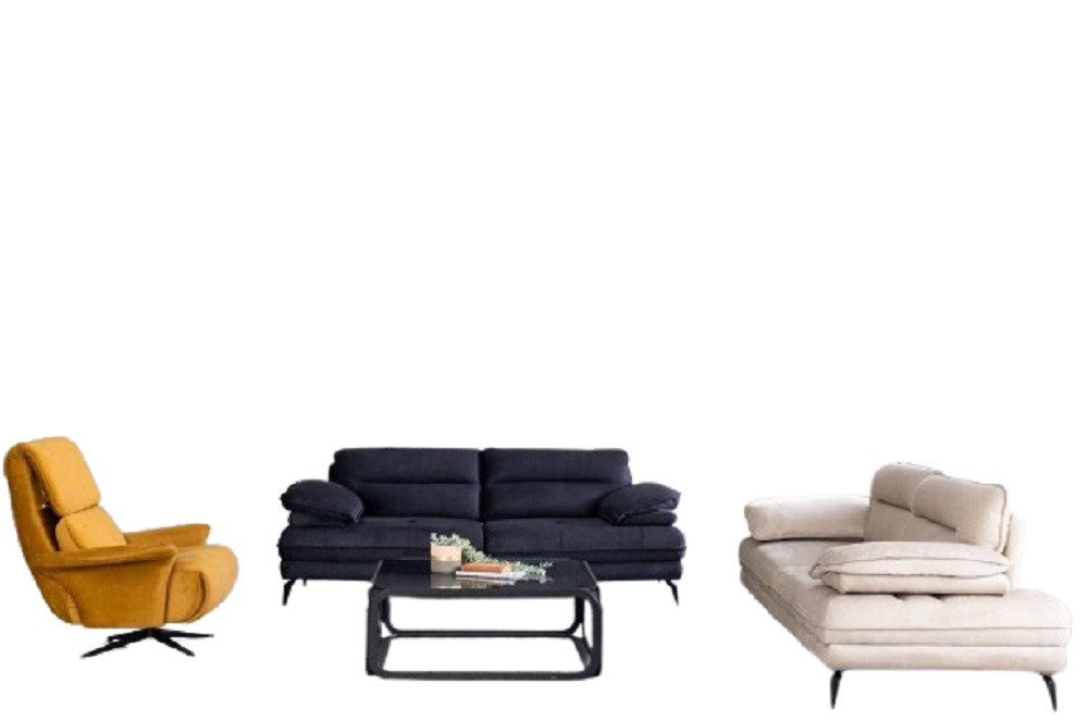 Xlmoebel Polstergarnitur Elegante Sofa Möbel Sitzgruppe 3-teilig Set, (Sofagarnitur 3 + 3 + 1 Sitzer), Hergestellt in Europa